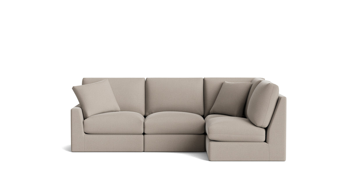 Breeze 4-Piece Modular Sectional Right, Standard, Light Pebble