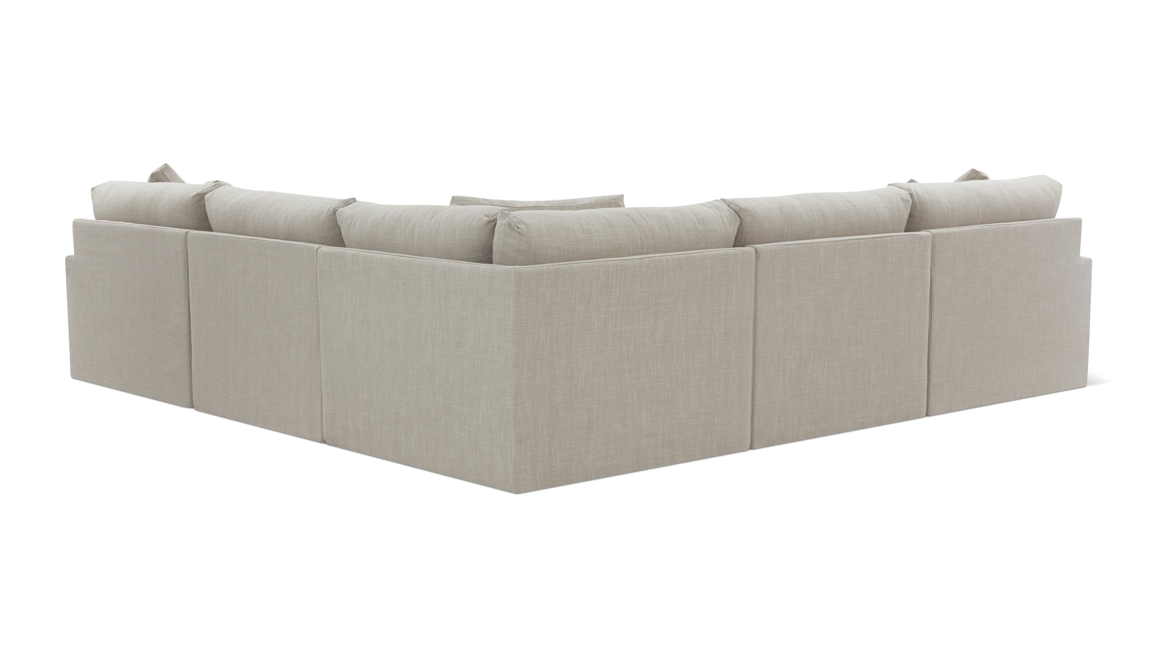 Breeze 5-Piece Modular Sectional Closed, Large, Light Pebble
