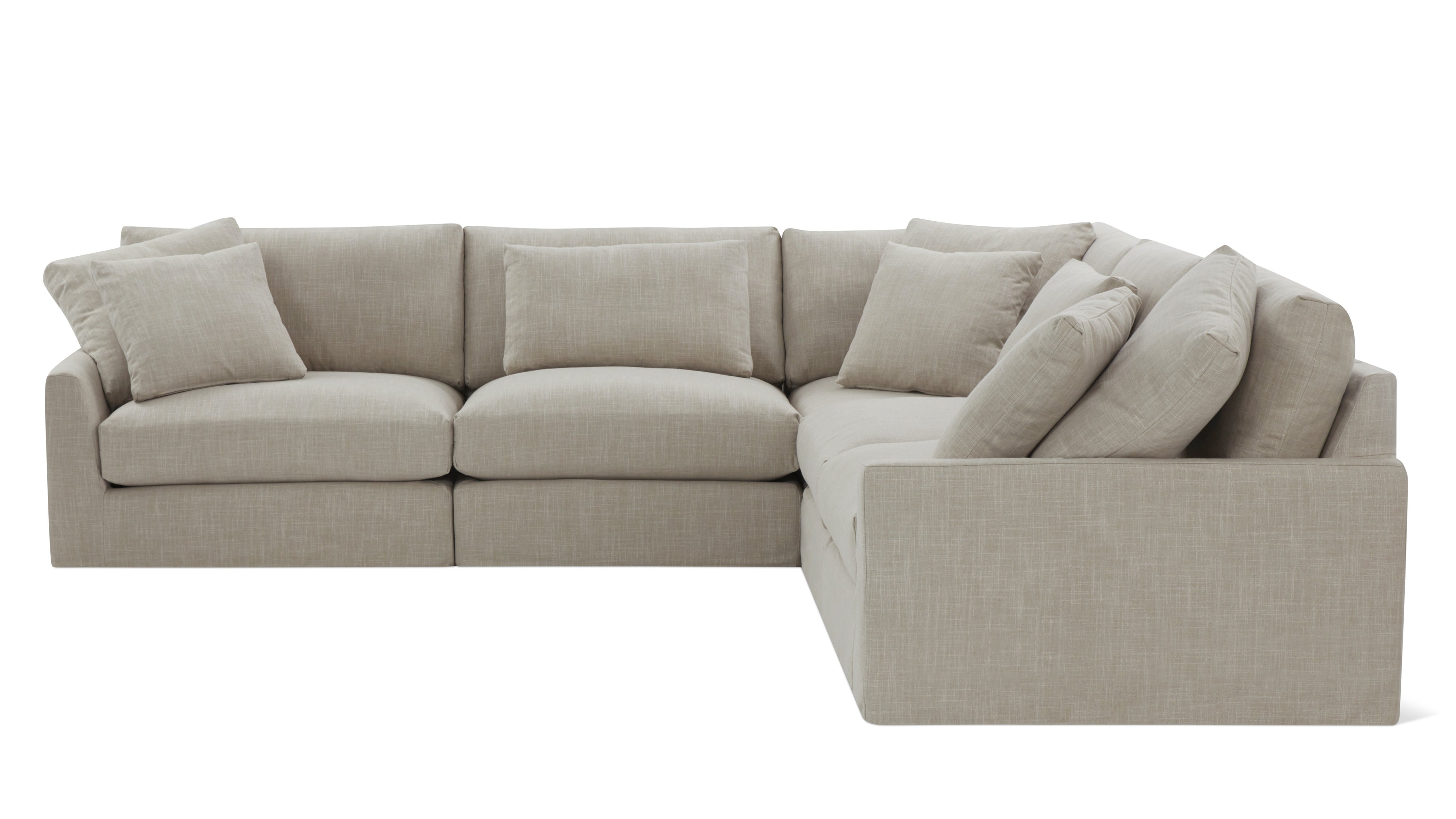 Breeze 5-Piece Modular Sectional Closed, Large, Light Pebble