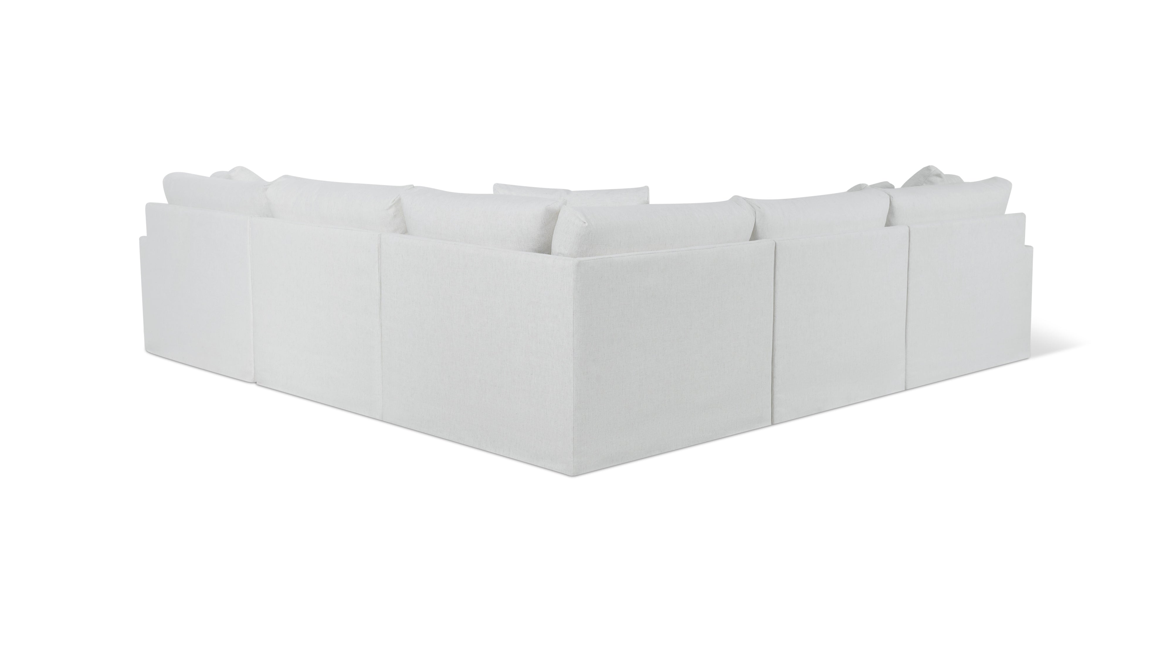 Breeze 5-Piece Modular Sectional Closed, Large, Nomad Snow