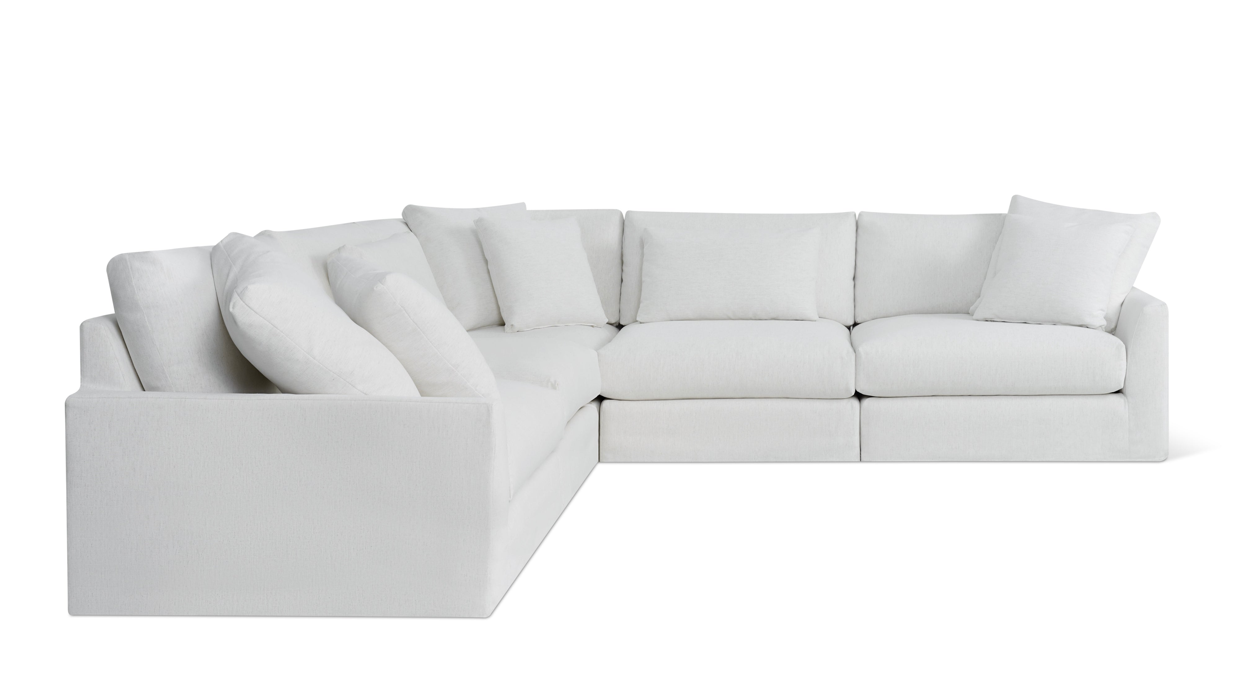Breeze 5-Piece Modular Sectional Closed, Large, Nomad Snow