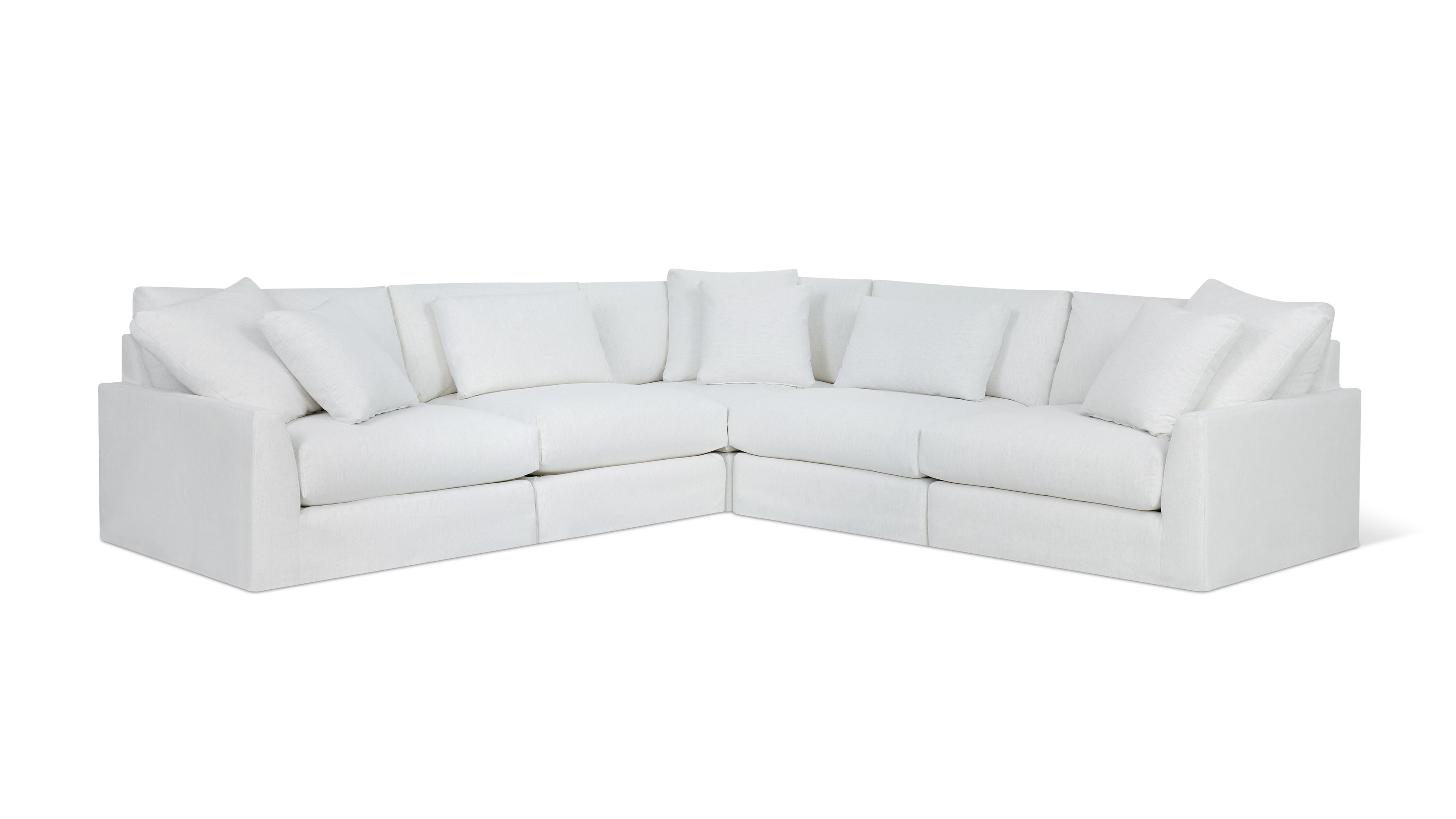 Breeze 5-Piece Modular Sectional Closed, Large, Nomad Snow