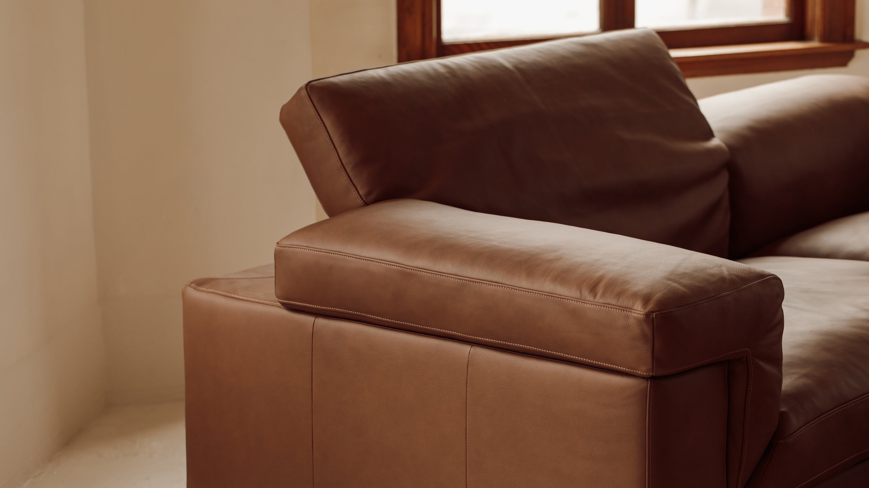 Saddle 2-Piece Modular Sofa, Bourbon