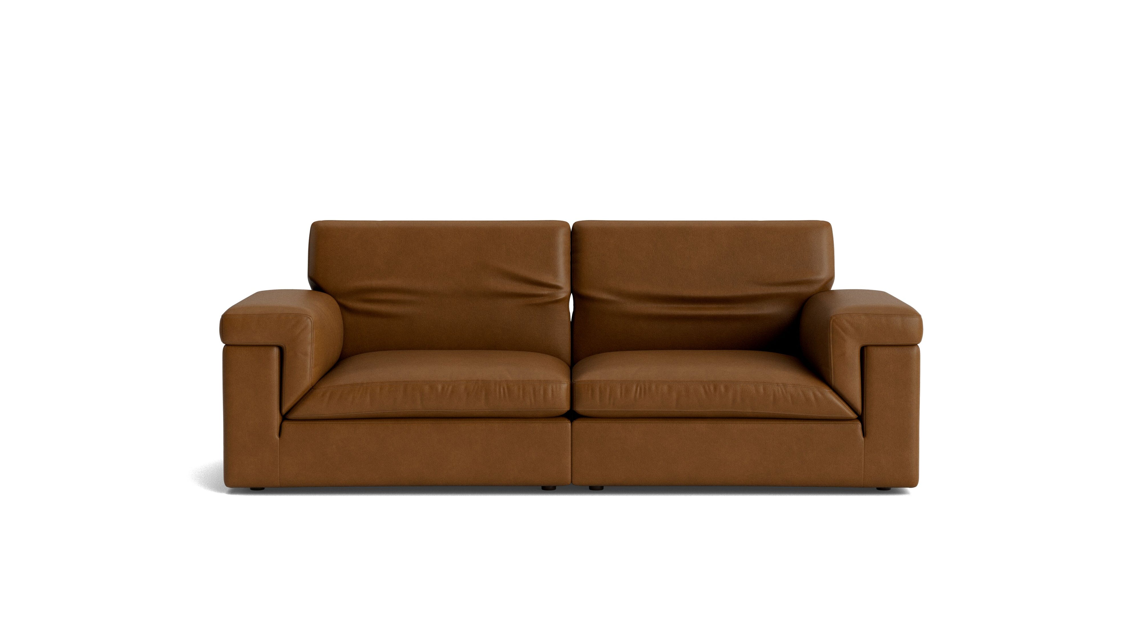 Saddle 2-Piece Modular Sofa, Bourbon