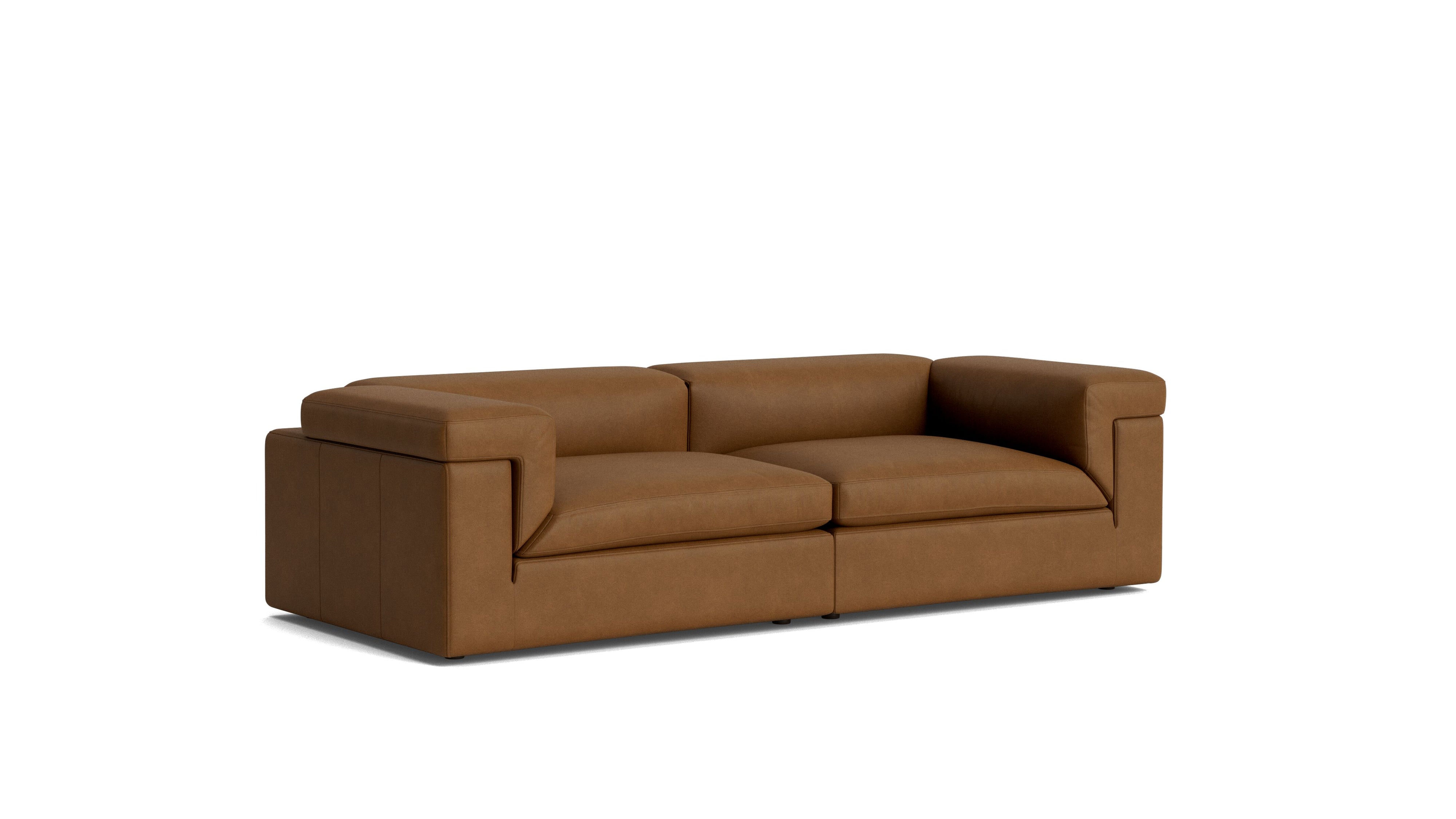 Saddle 2-Piece Modular Sofa, Bourbon