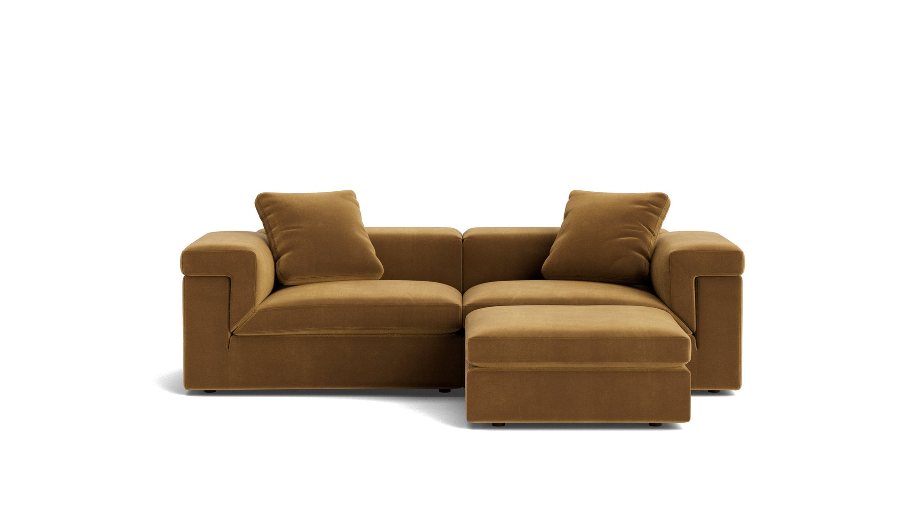 Saddle 3-Piece Modular Sectional, Gold_image