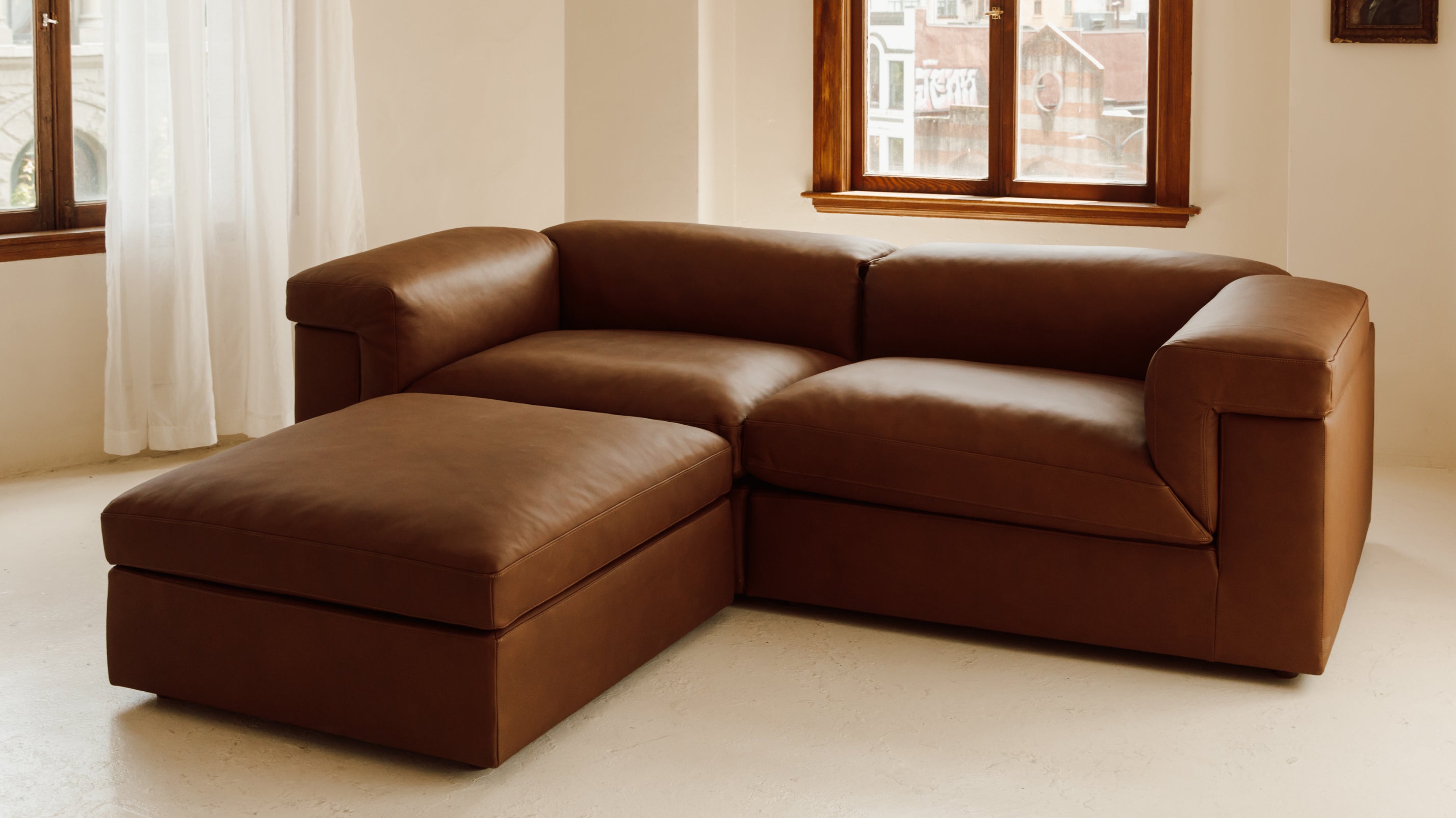 Saddle 3-Piece Modular Sectional, Bourbon
