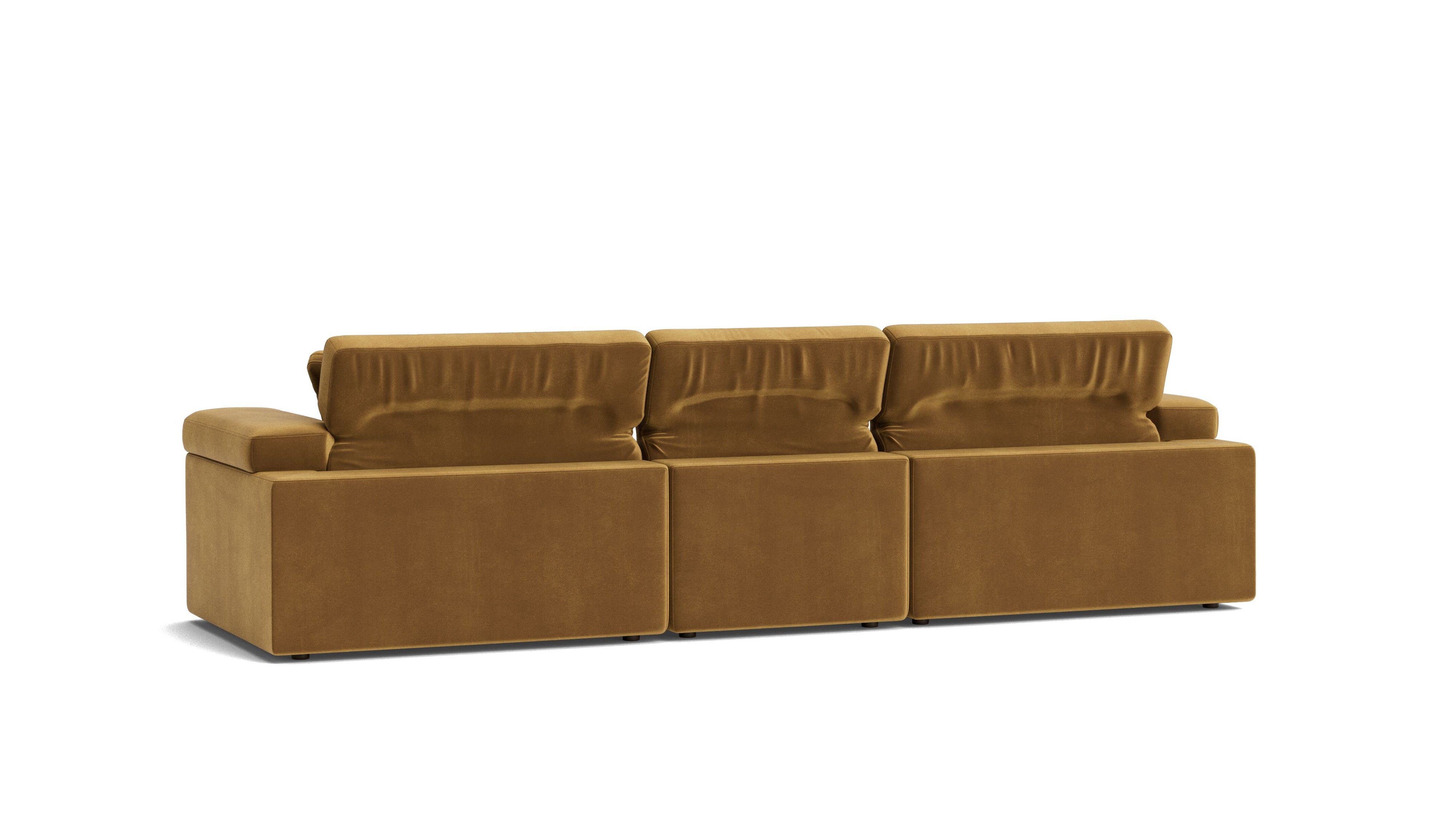 Saddle 3-Piece Modular Sofa, Gold