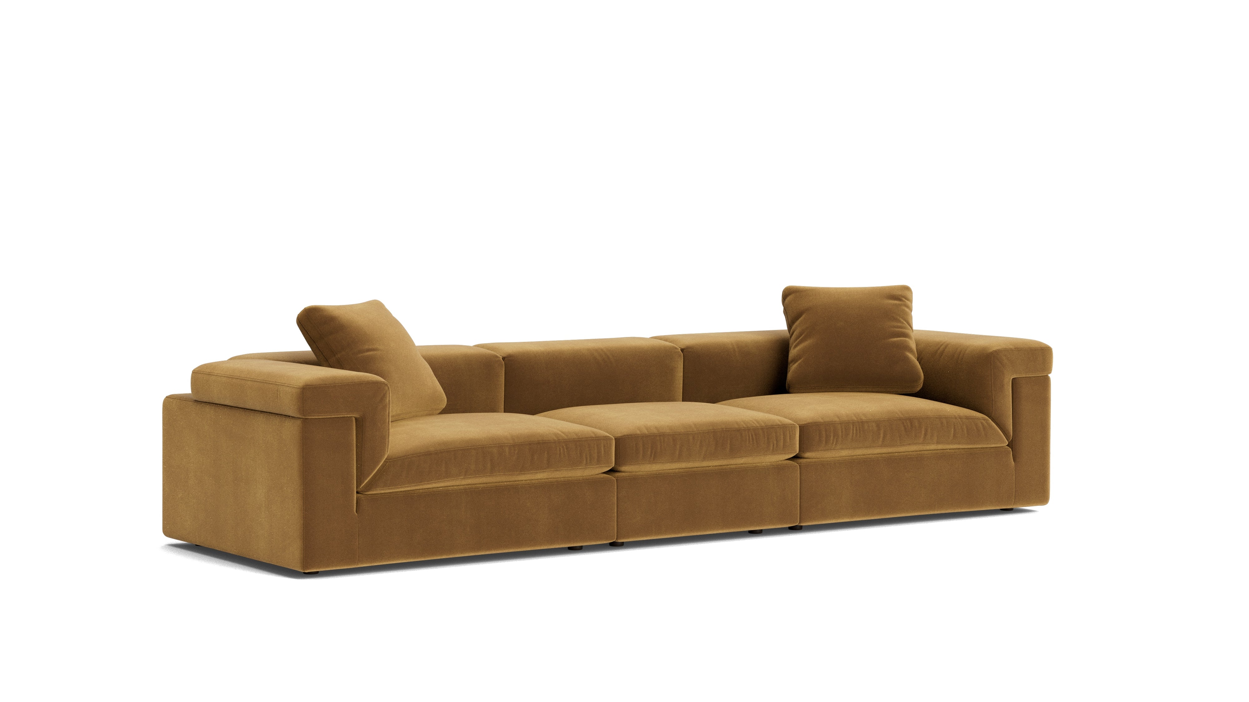 Saddle 3-Piece Modular Sofa, Gold