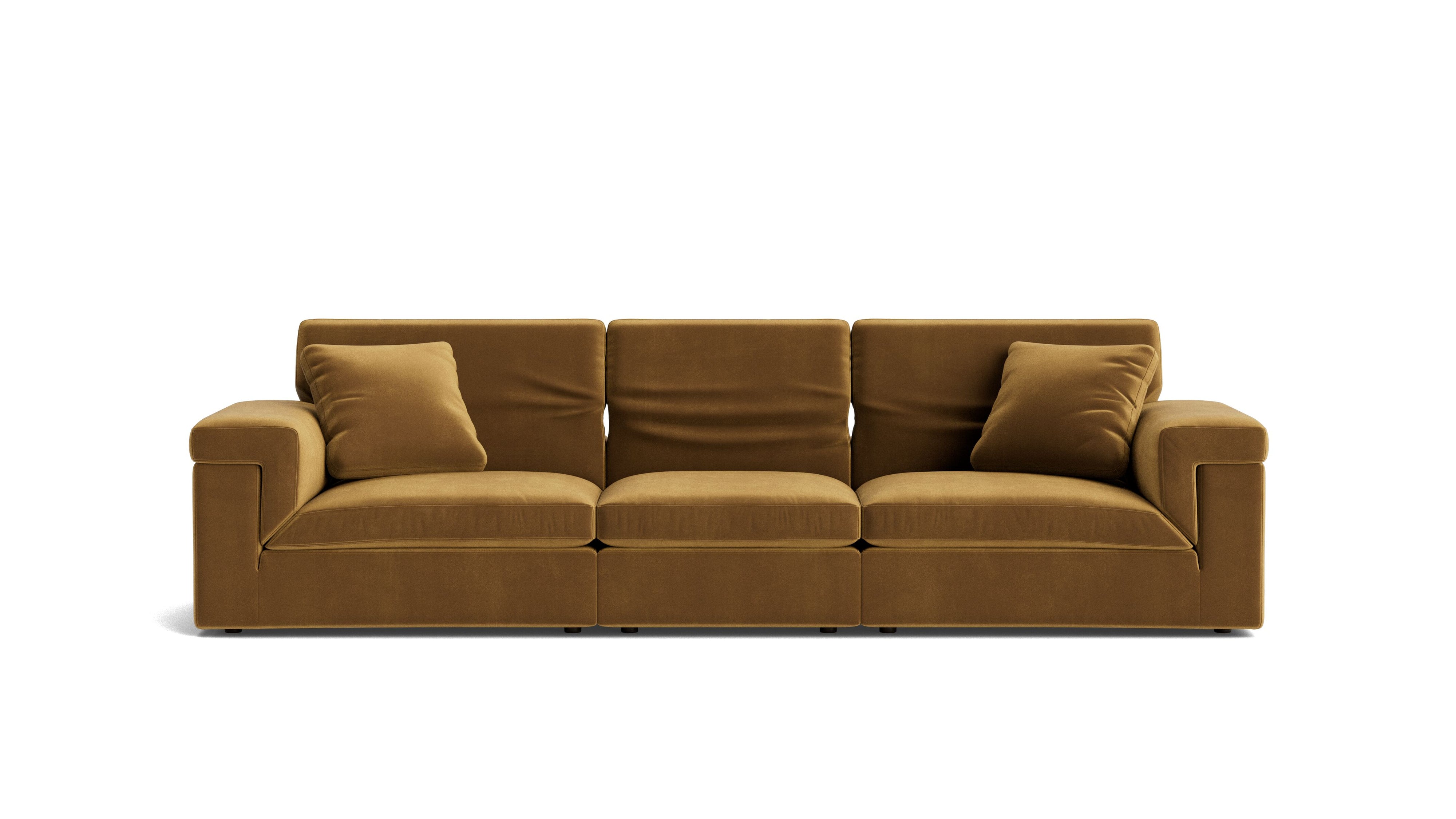 Saddle 3-Piece Modular Sofa, Gold
