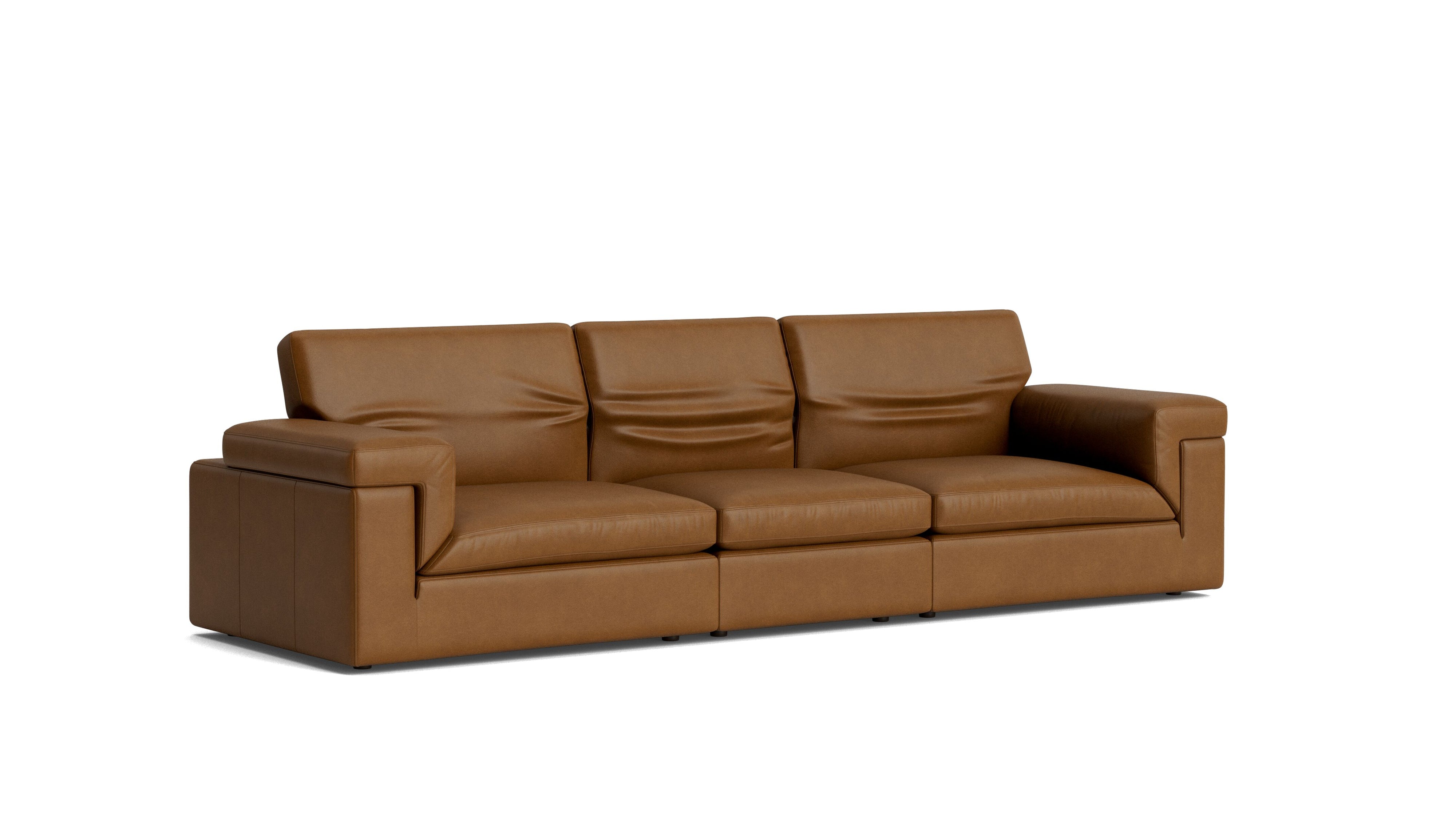 Saddle 3-Piece Modular Sofa, Bourbon