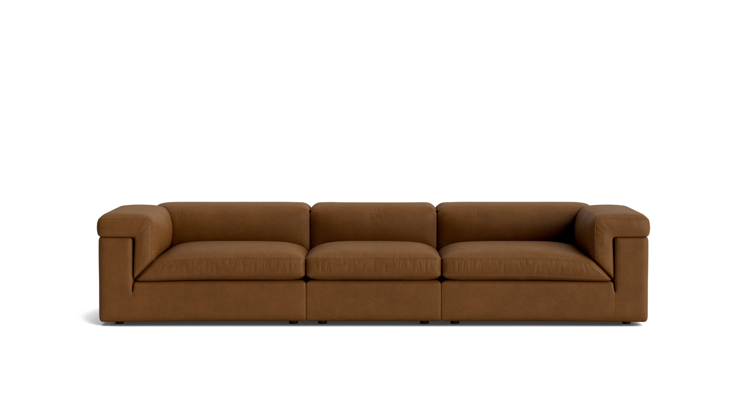 Saddle 3-Piece Modular Sofa, Bourbon
