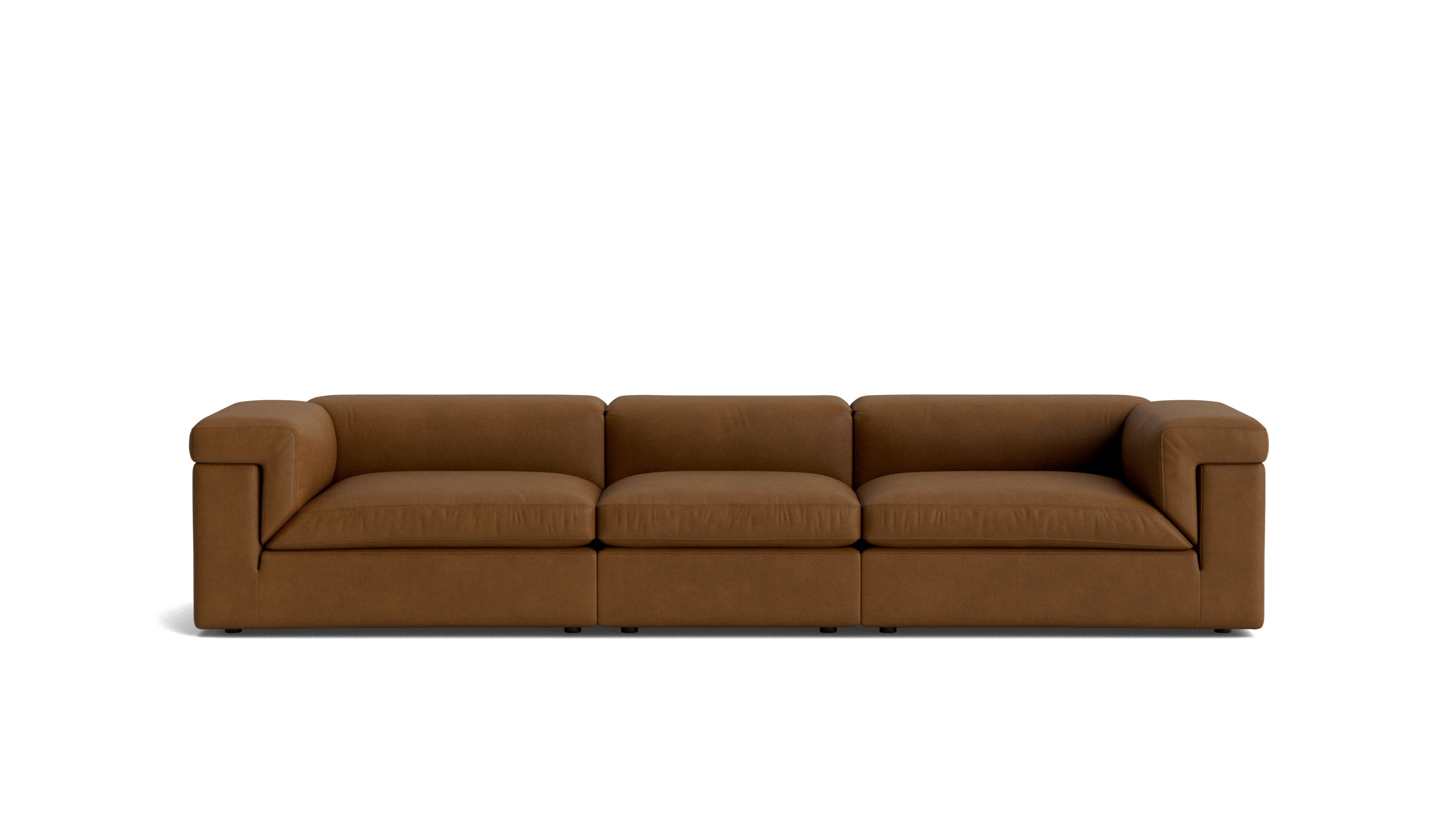 Saddle 3-Piece Modular Sofa, Bourbon