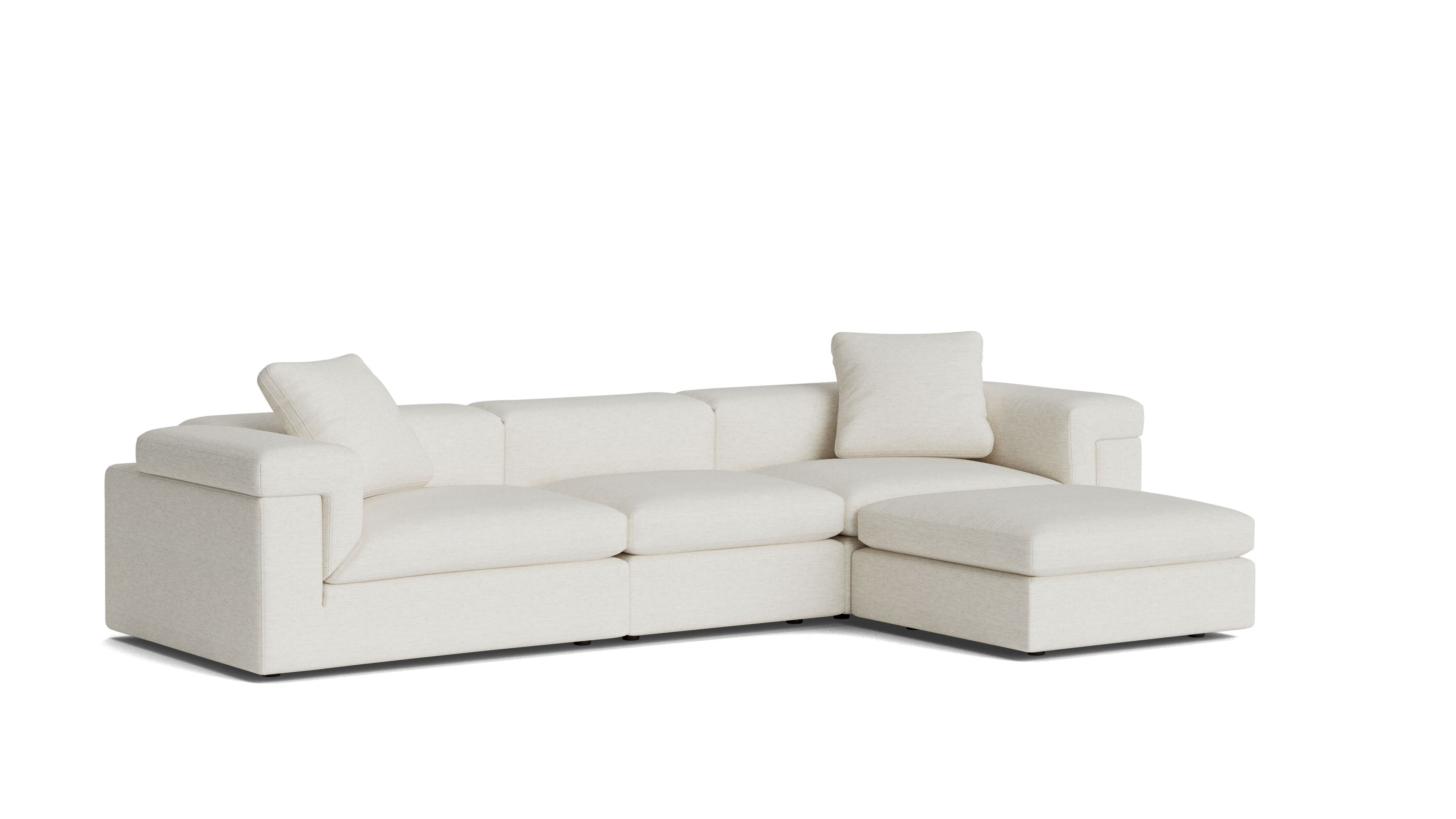 Saddle 4-Piece Modular Sectional, Nomad Snow