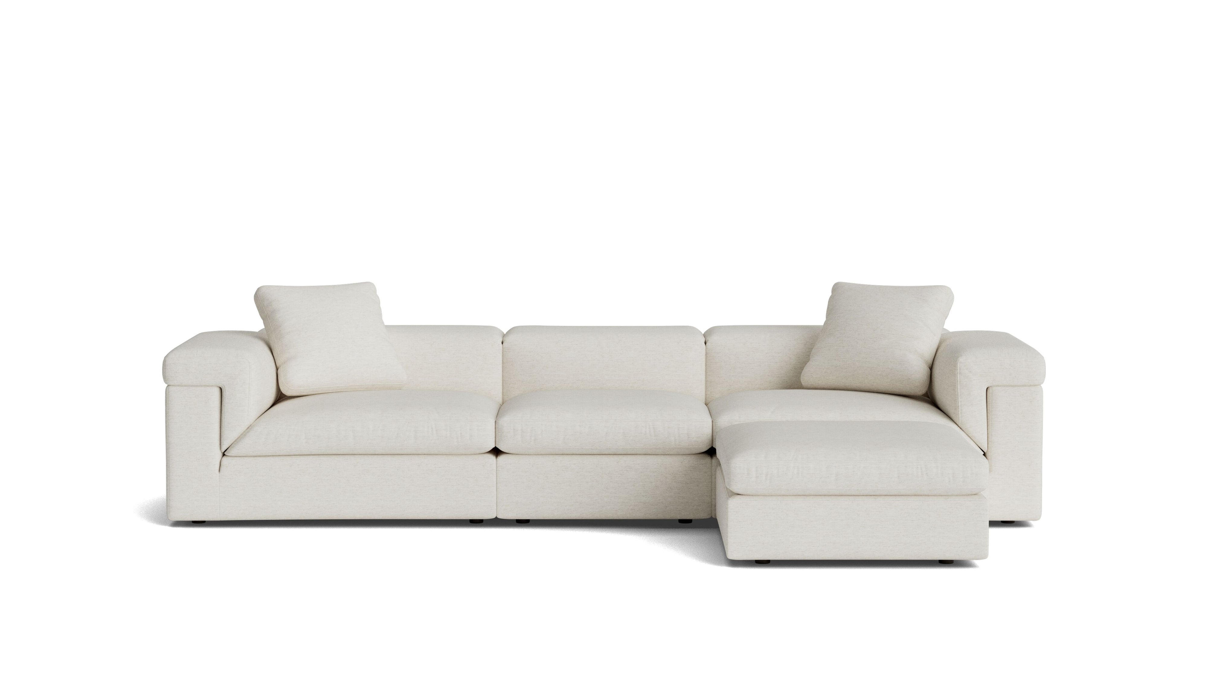 Saddle 4-Piece Modular Sectional, Nomad Snow
