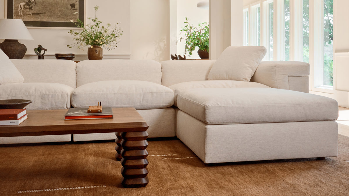 Saddle 4-Piece Modular Sectional, Nomad Snow — alternate view