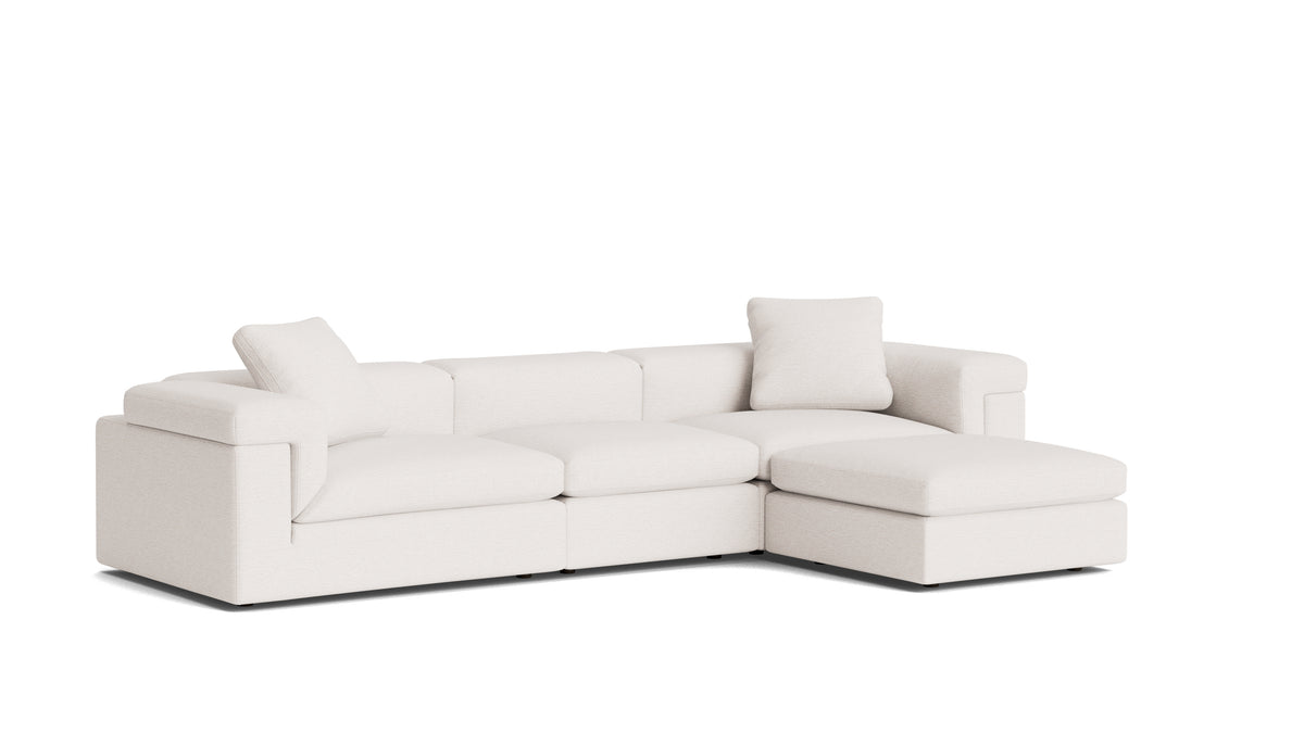 Saddle 4-Piece Modular Sectional, Nomad Snow