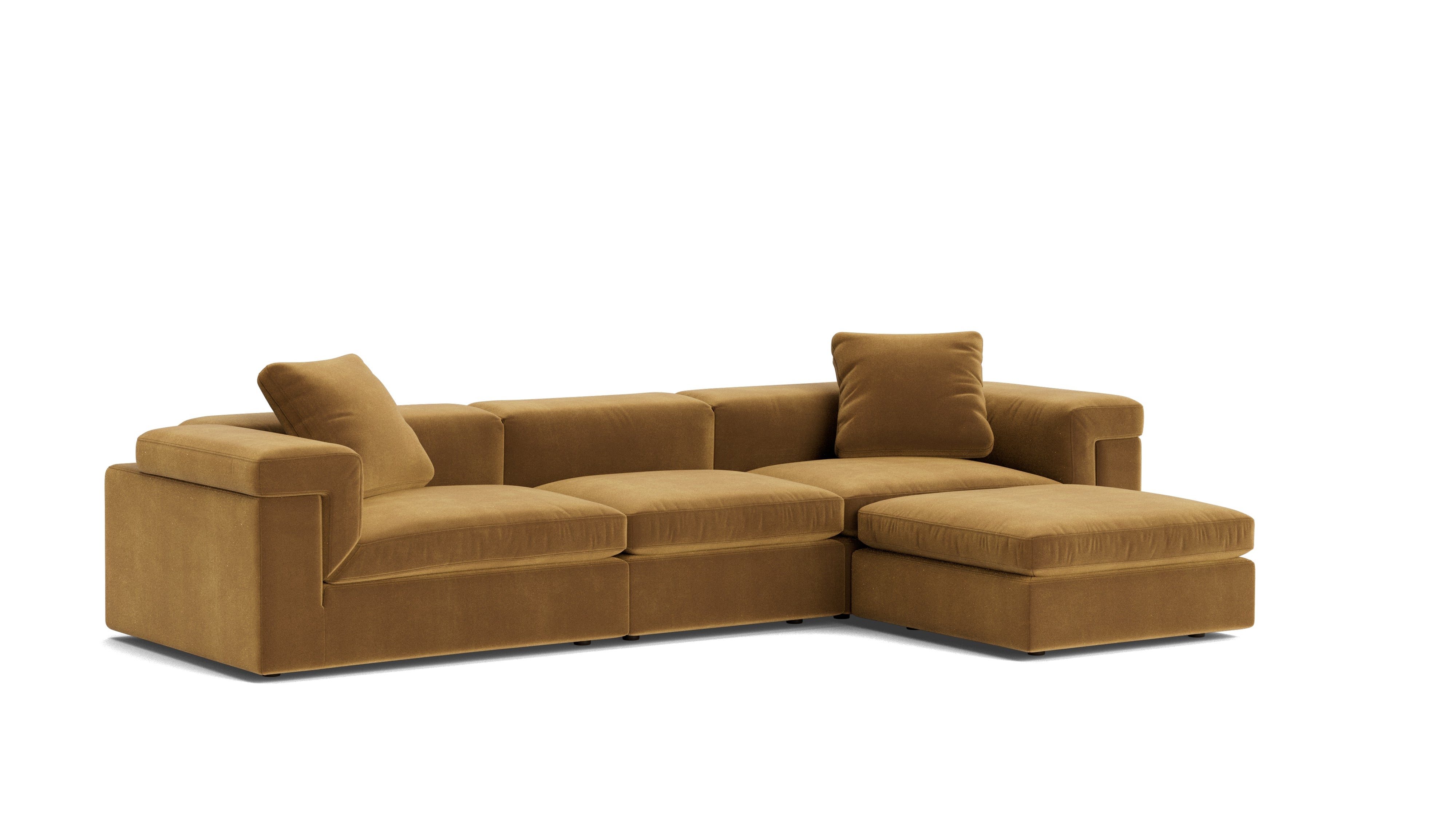 Saddle 4-Piece Modular Sectional, Gold