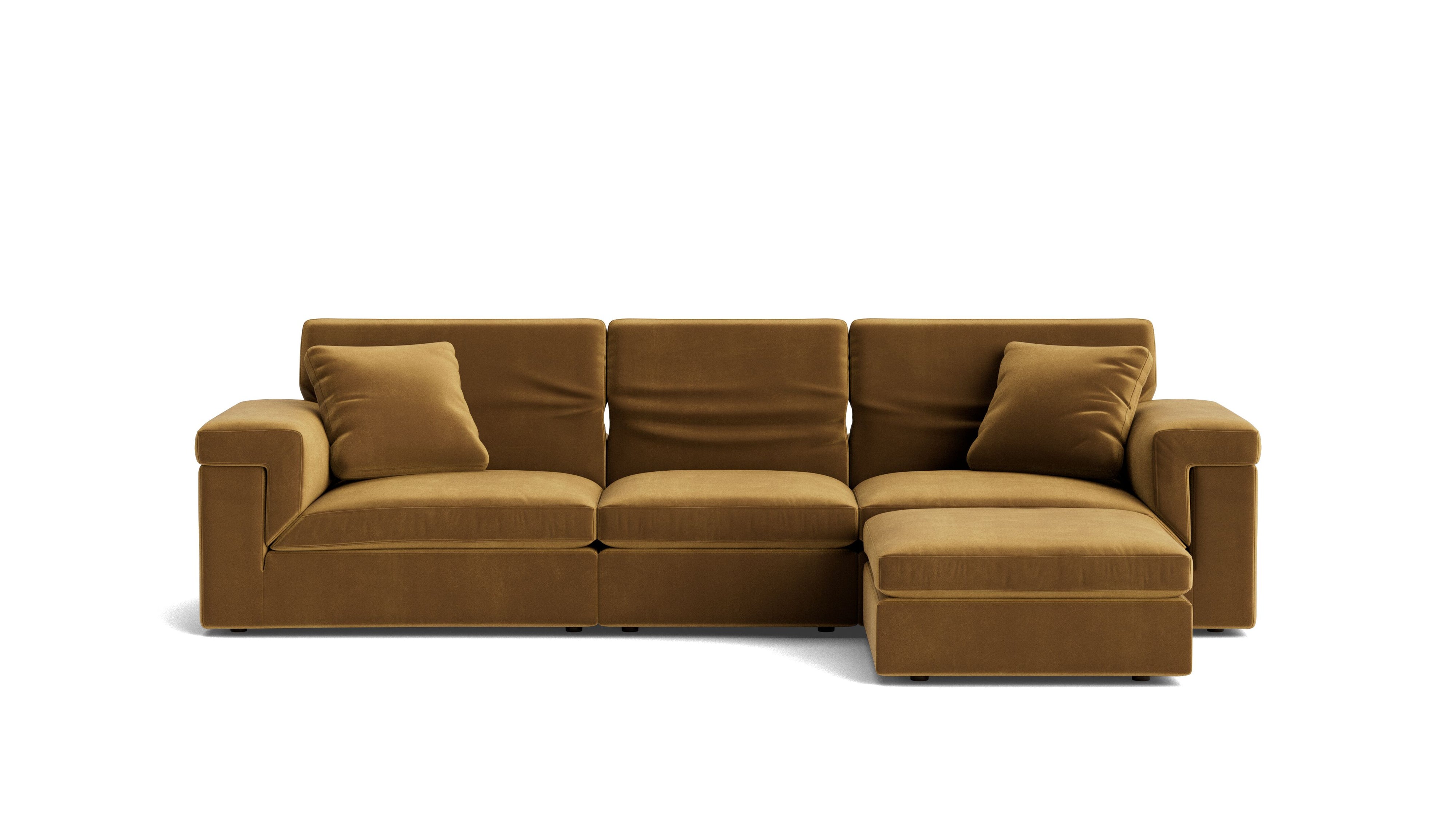 Saddle 4-Piece Modular Sectional, Gold