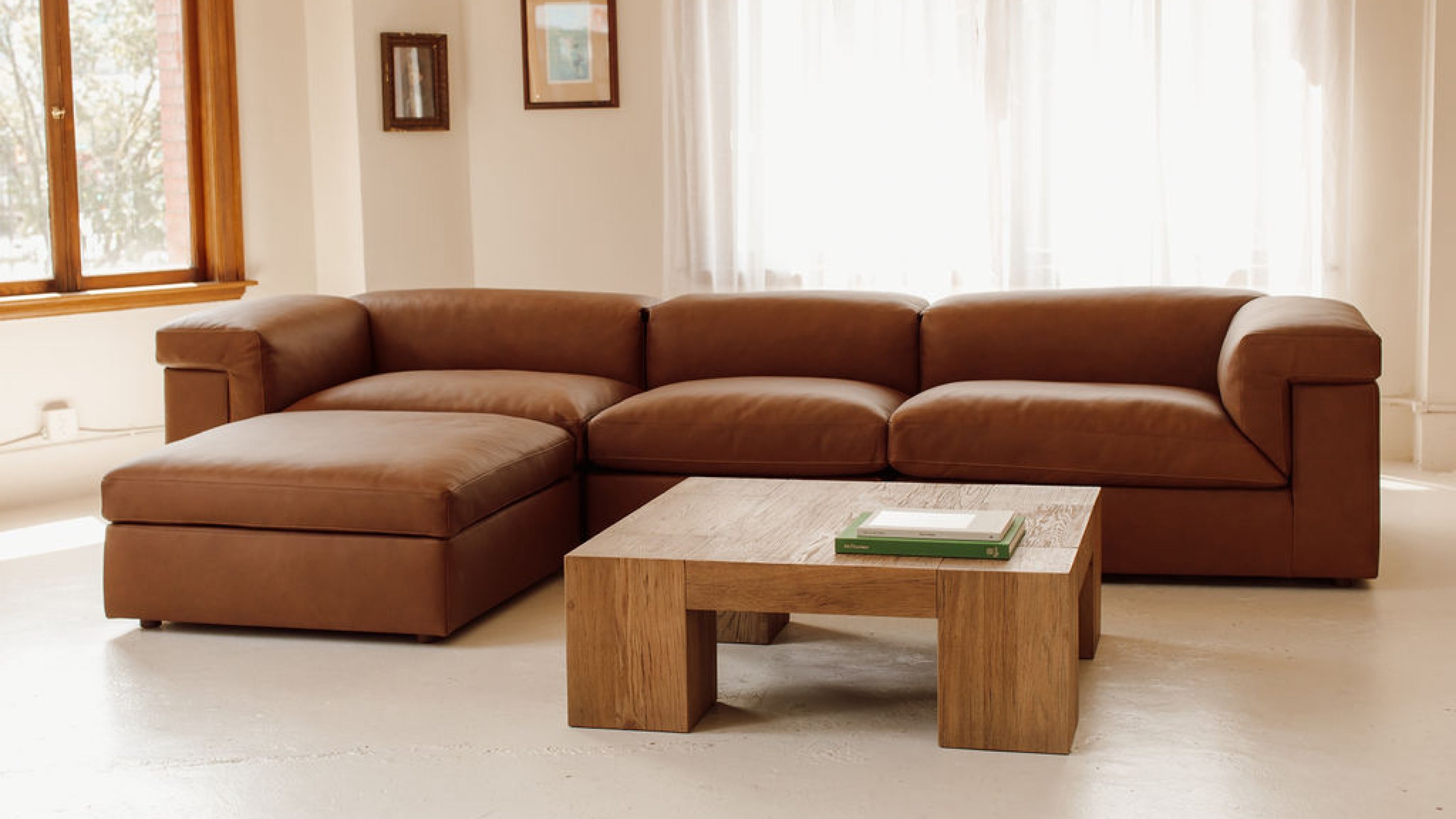 Saddle 4-Piece Modular Sectional, Bourbon