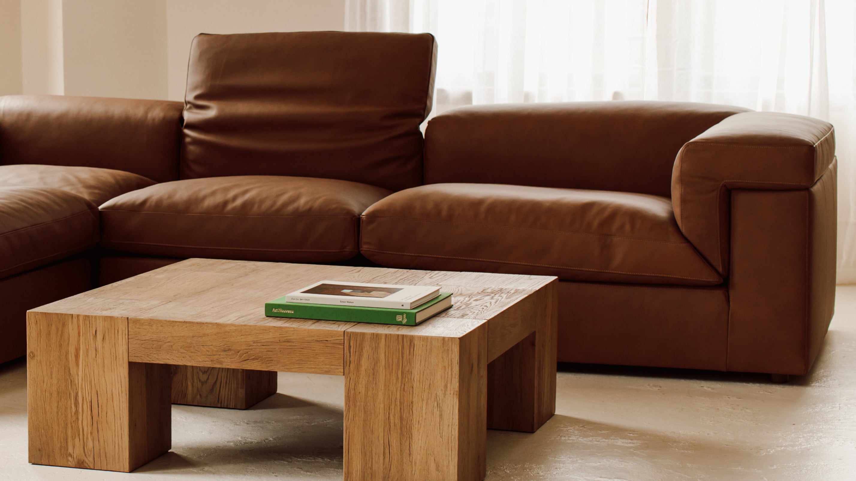 Saddle 4-Piece Modular Sectional, Bourbon