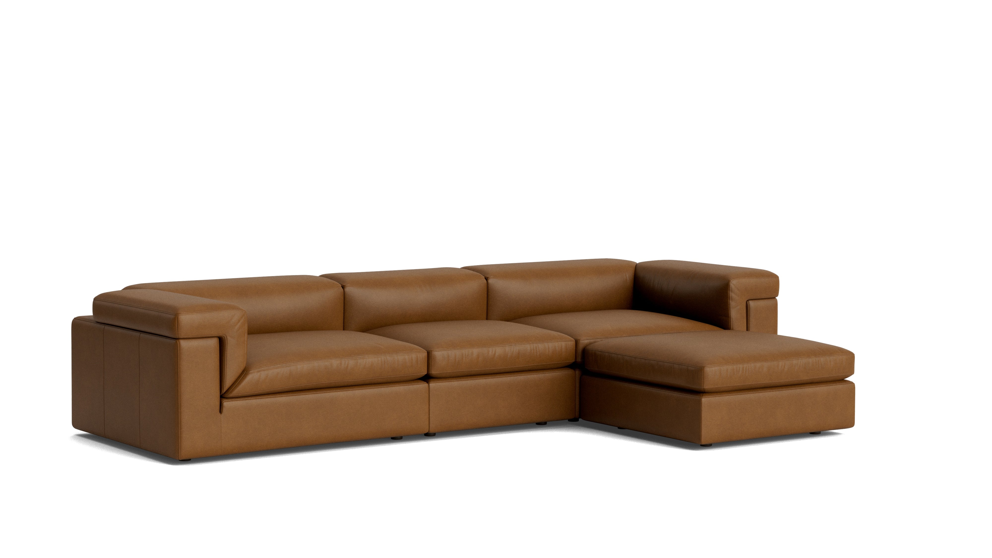 Saddle 4-Piece Modular Sectional, Bourbon