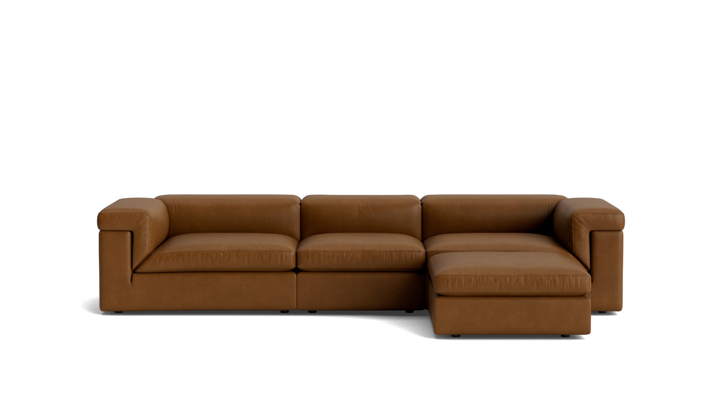 Saddle 4-Piece Modular Sectional, Bourbon