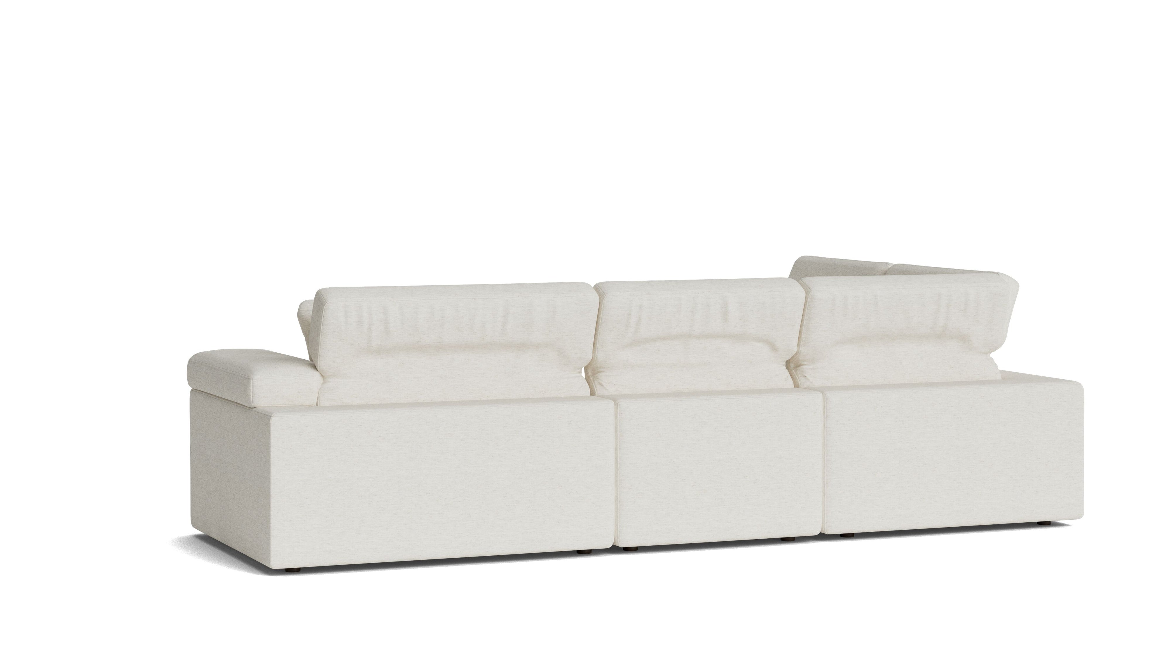 Saddle 4-Piece Modular Sectional Left, Nomad Snow