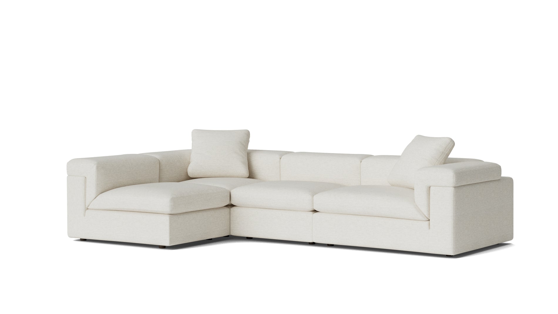 Saddle 4-Piece Modular Sectional Left, Nomad Snow_image