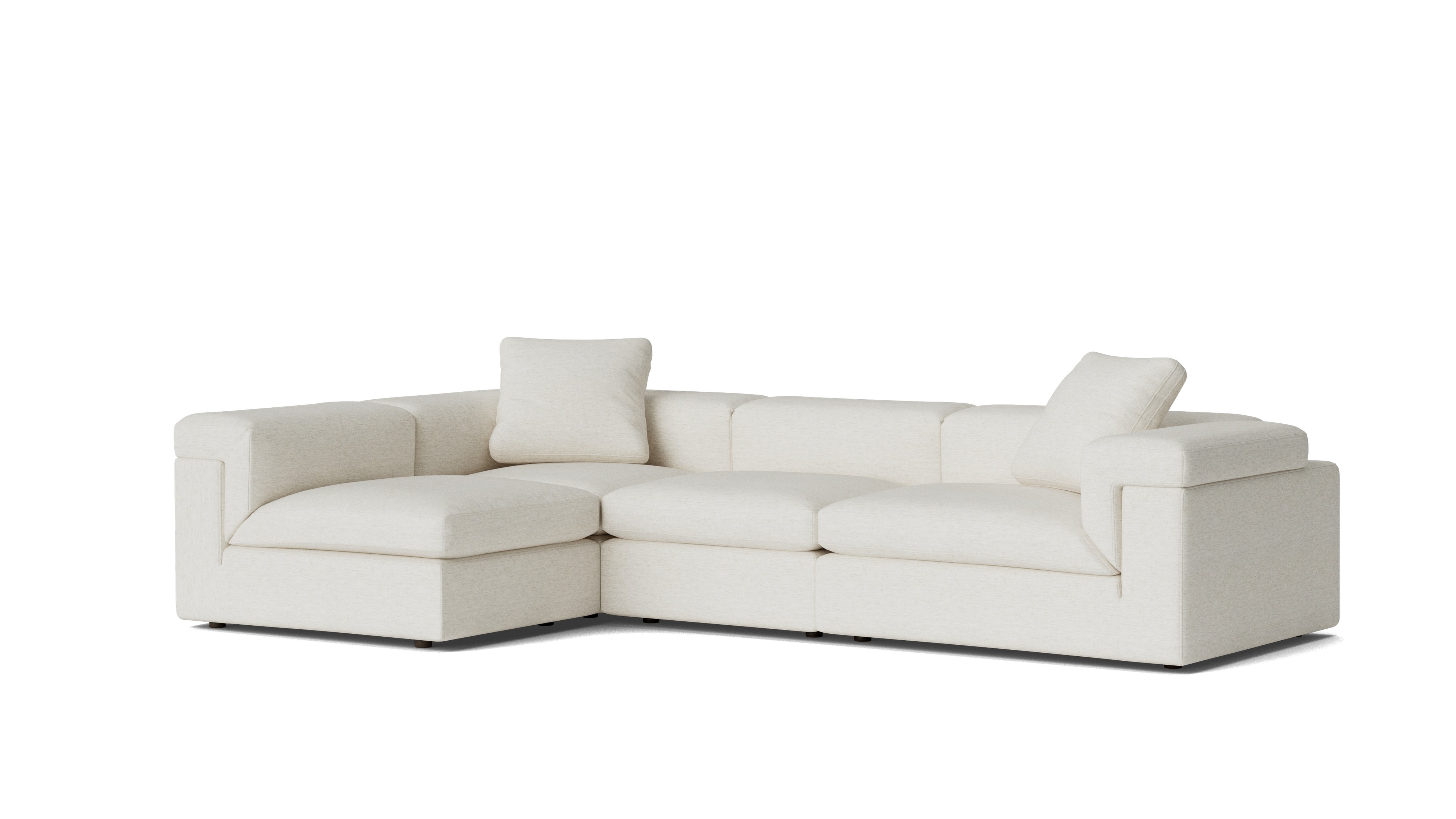 Saddle 4-Piece Modular Sectional Left, Nomad Snow