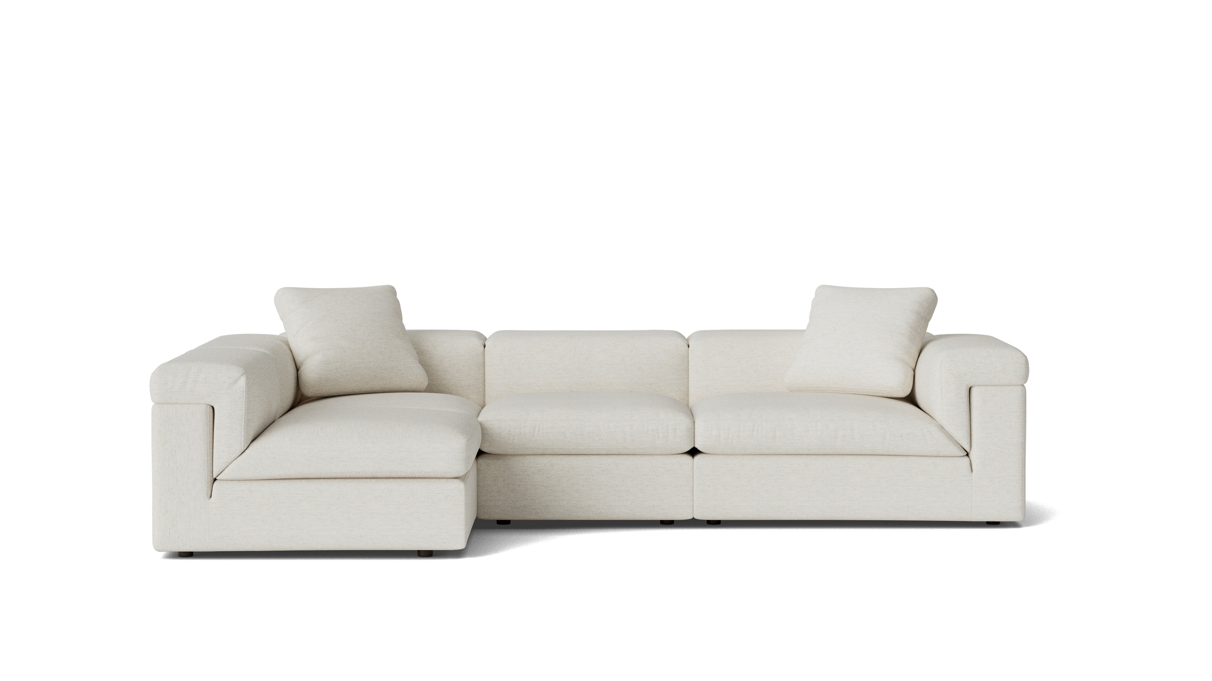 Saddle 4-Piece Modular Sectional Left, Nomad Snow