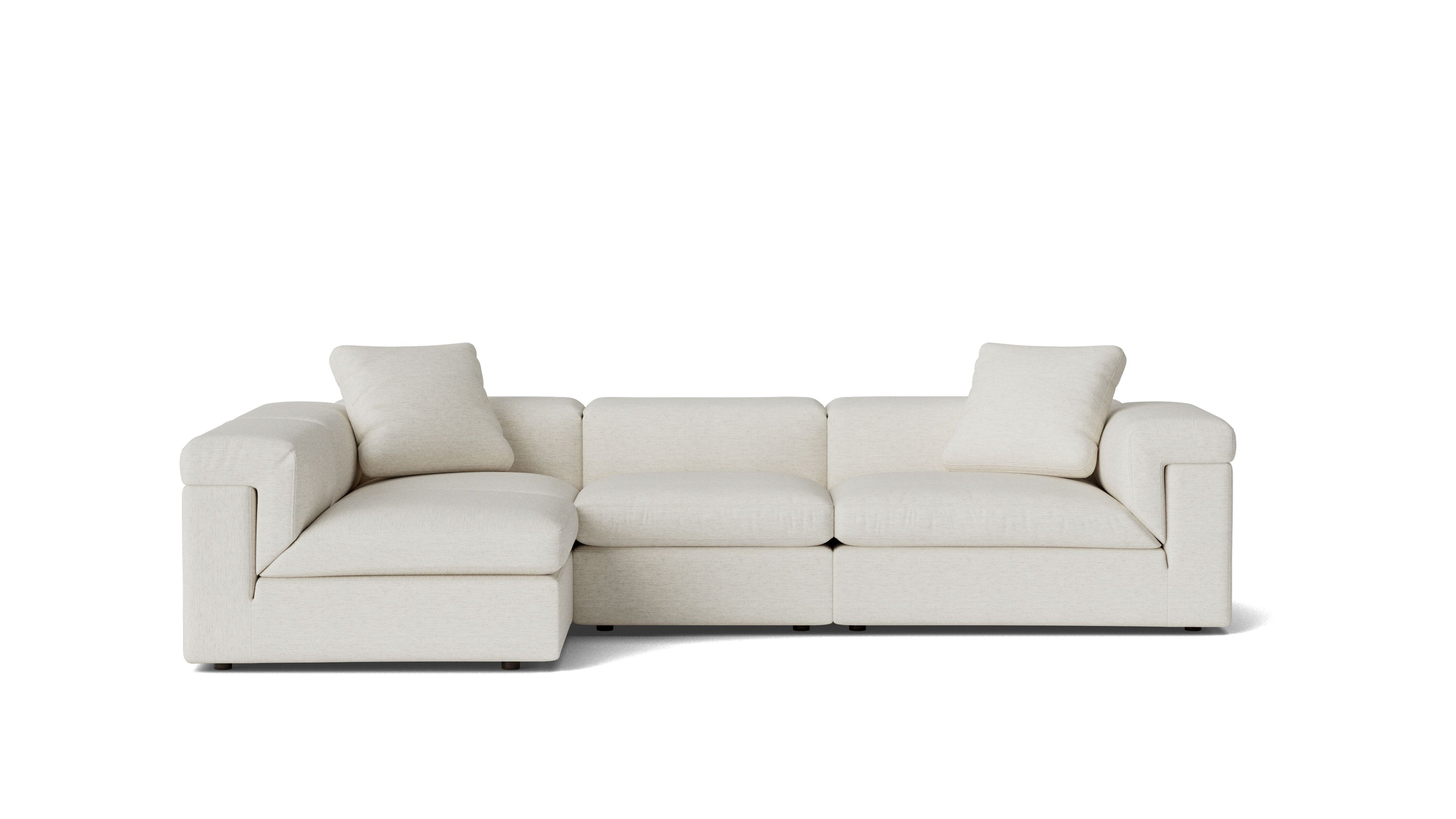 Saddle 4-Piece Modular Sectional Left, Nomad Snow