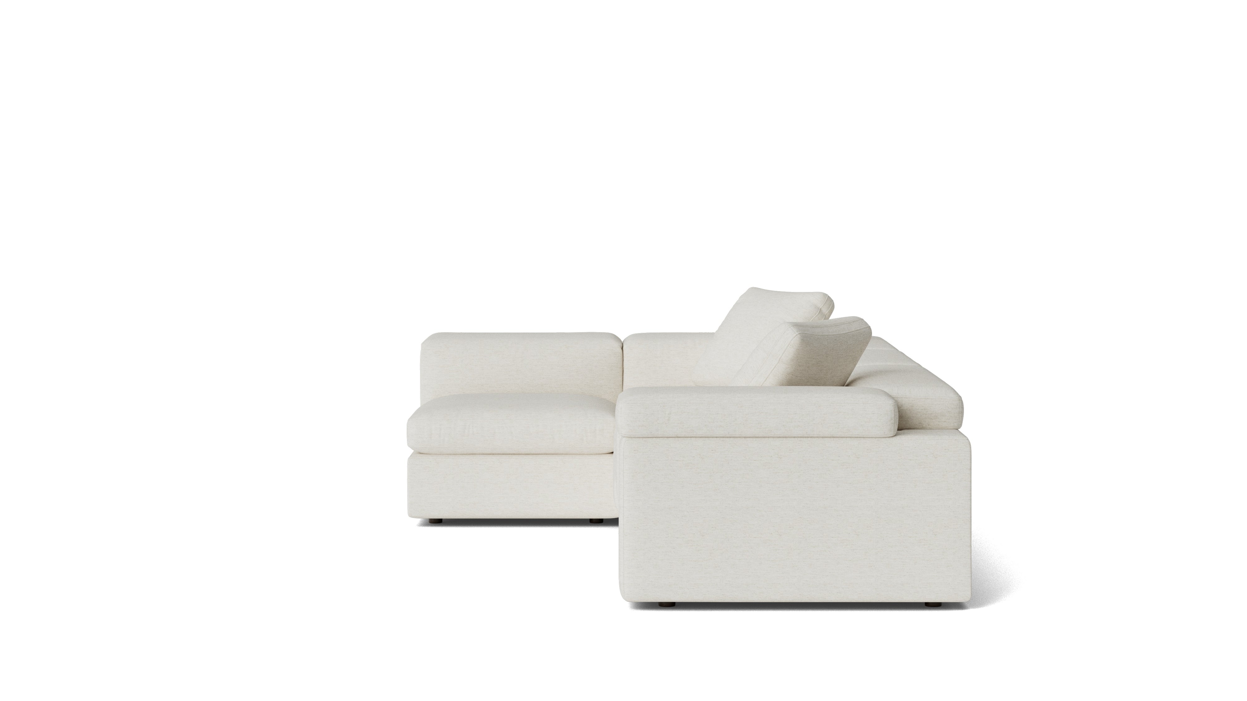 Saddle 4-Piece Modular Sectional Left, Nomad Snow