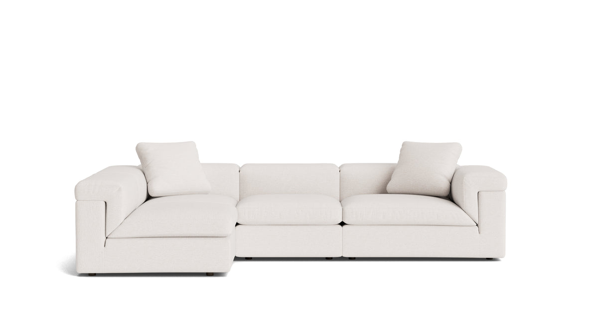 Saddle 4-Piece Modular Sectional Left, Nomad Snow