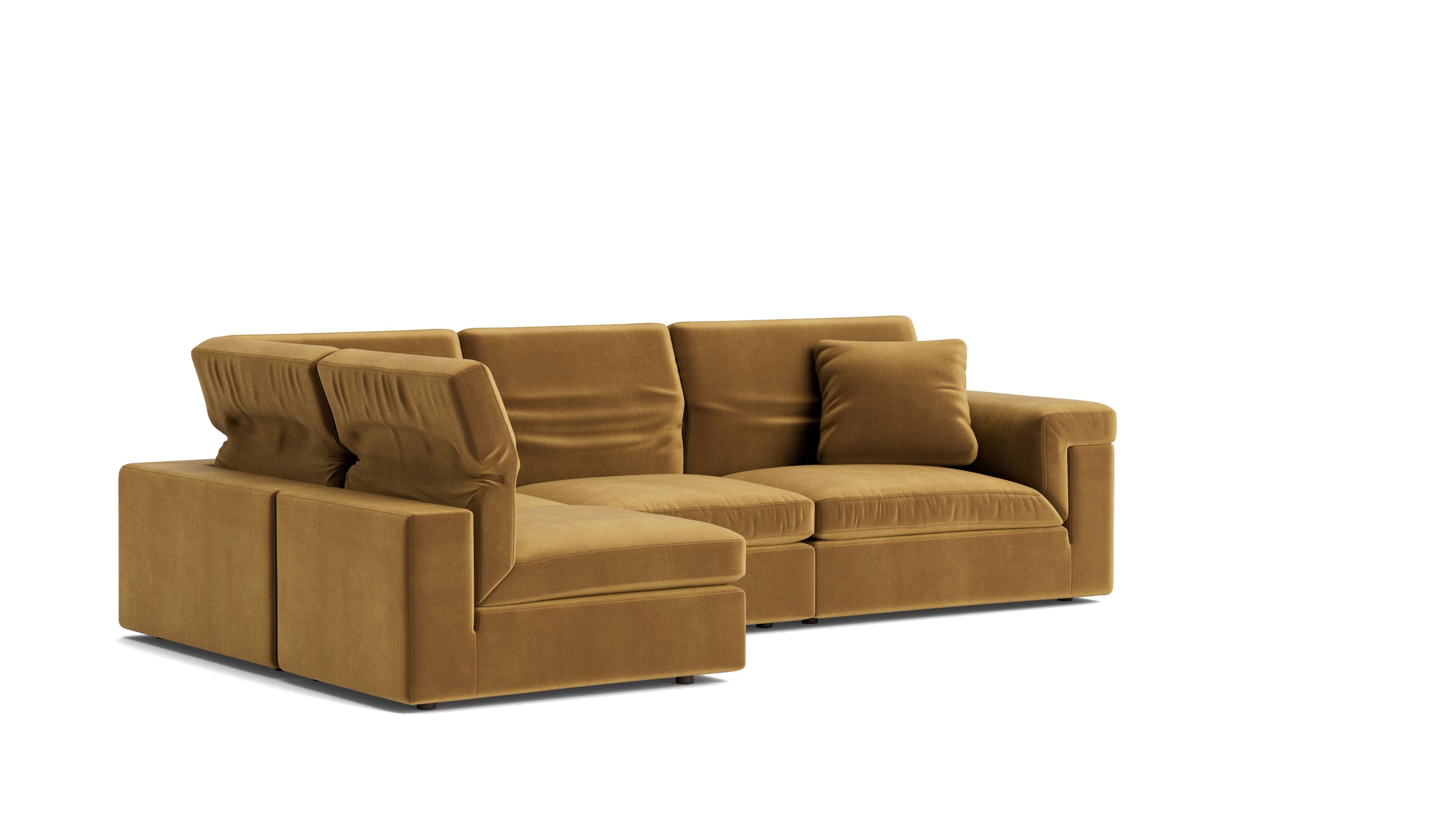 Saddle 4-Piece Modular Sectional Left, Gold