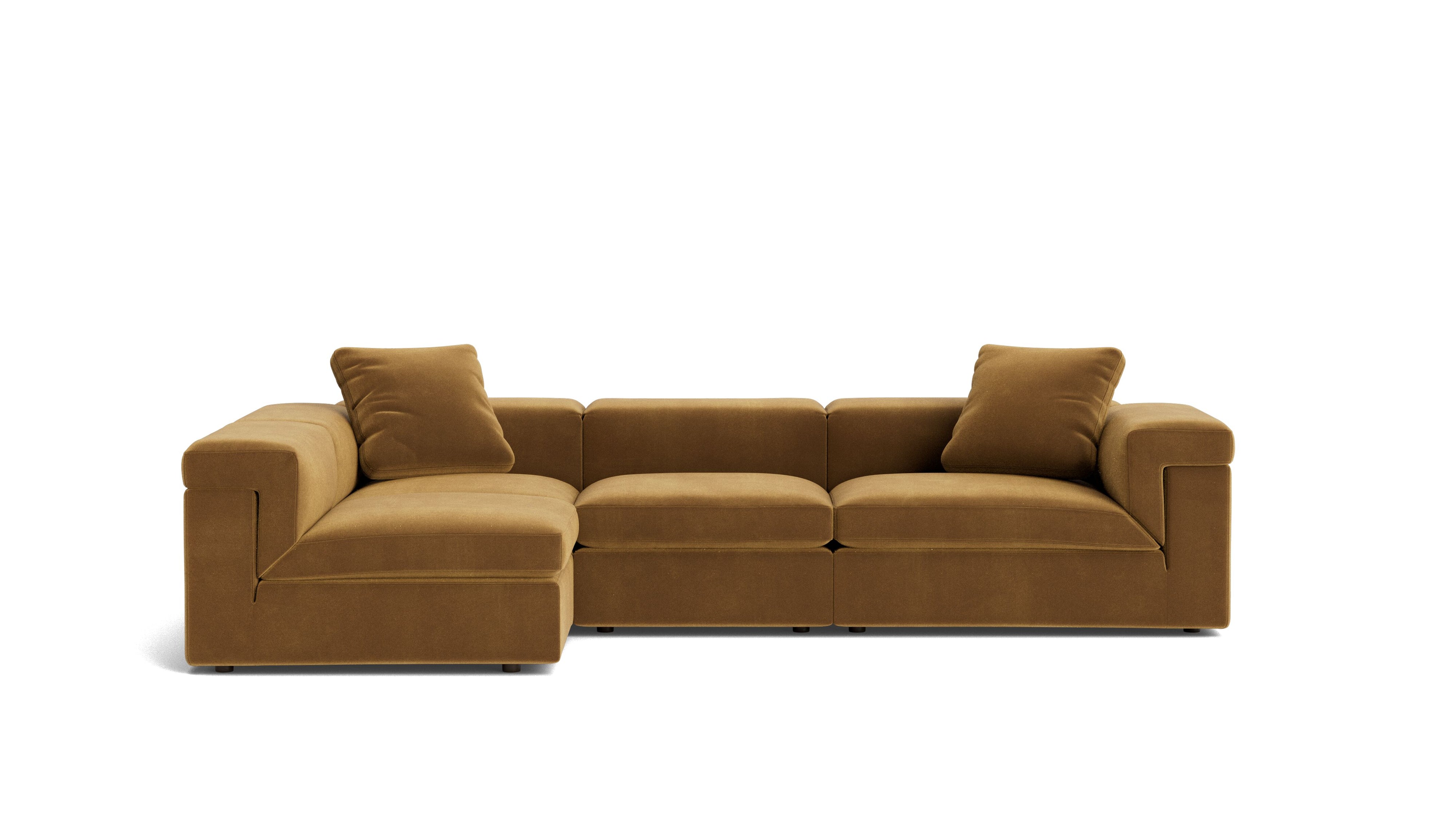 Saddle 4-Piece Modular Sectional Left, Gold