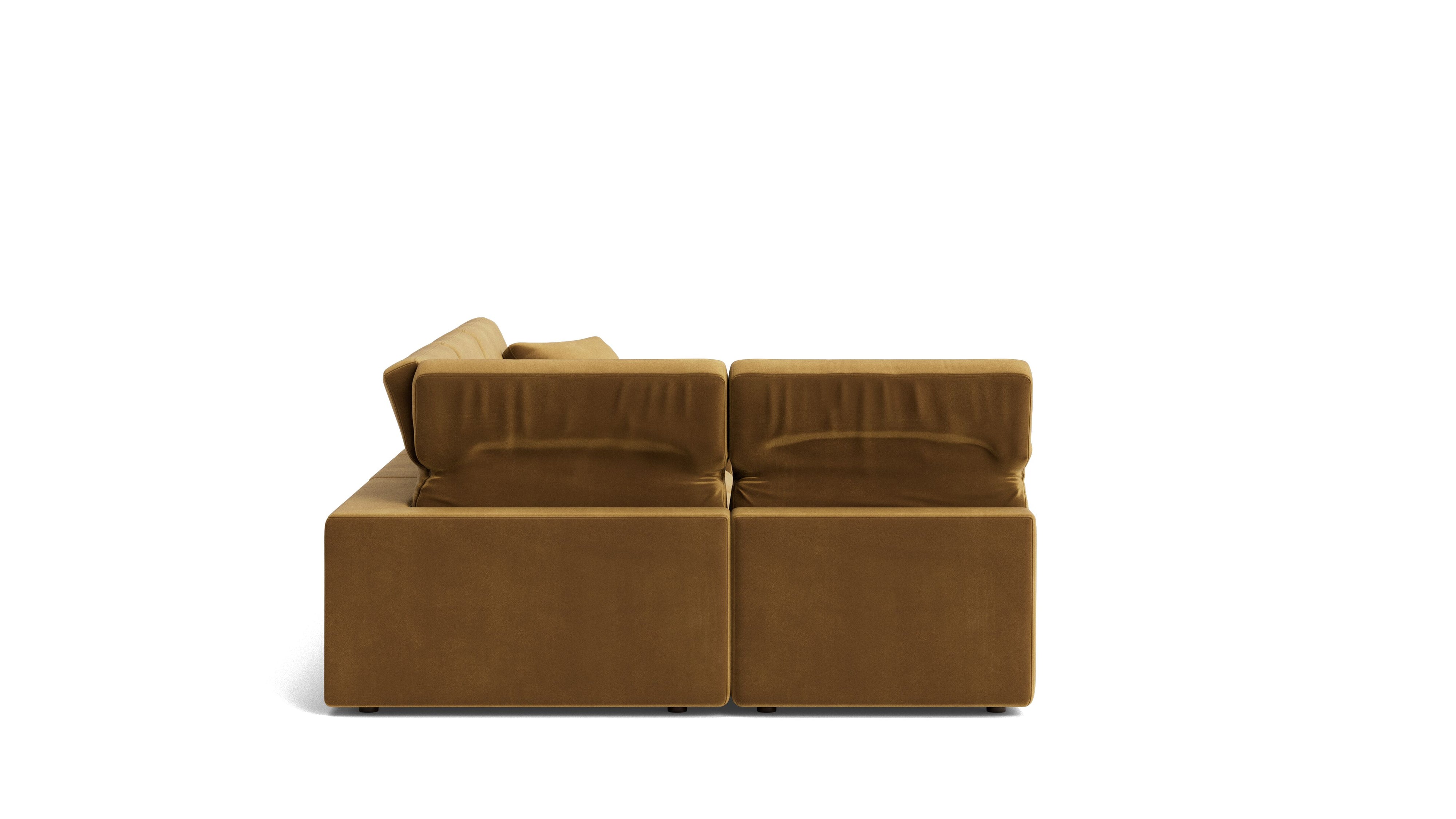 Saddle 4-Piece Modular Sectional Left, Gold