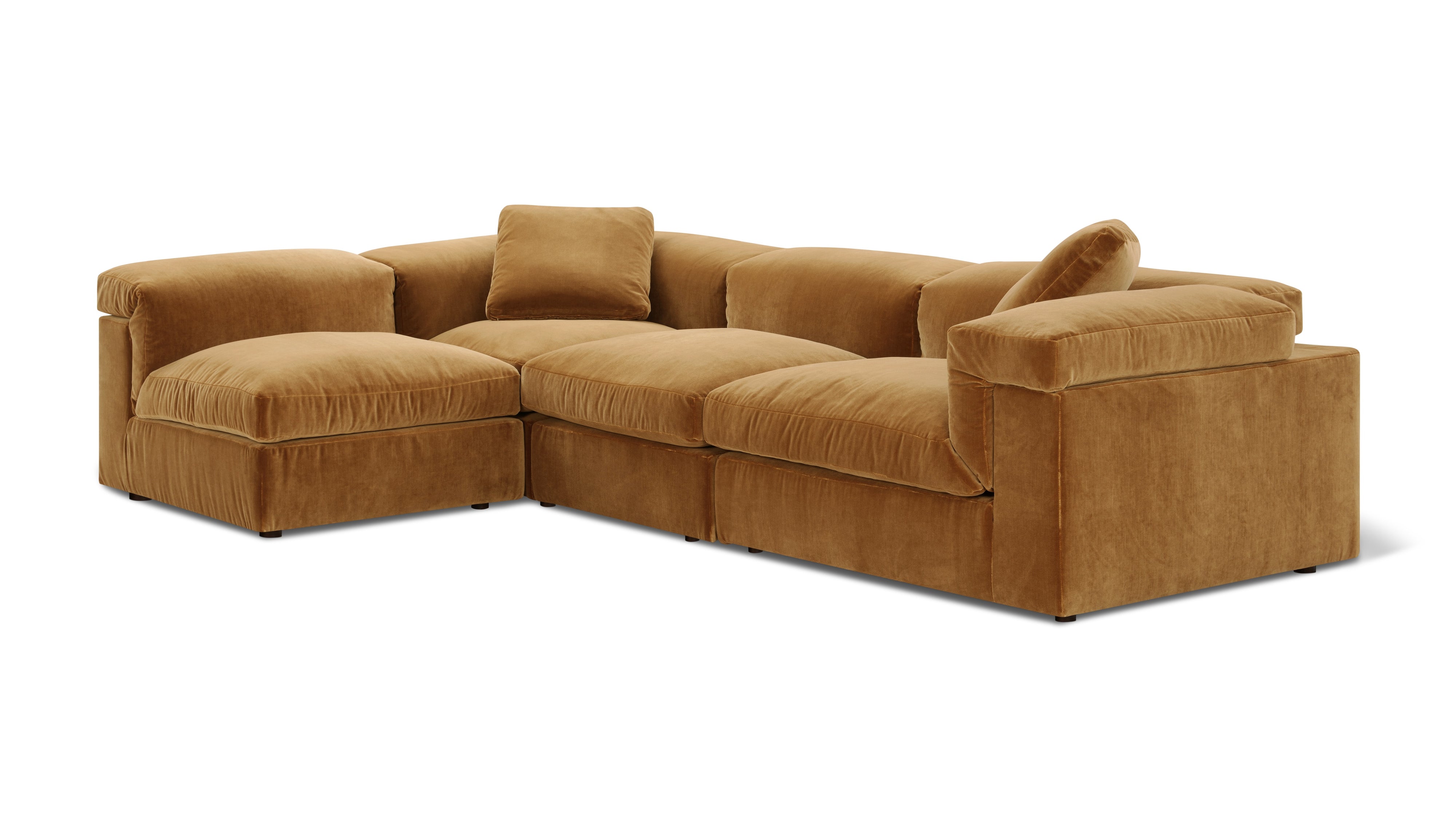 Saddle 4-Piece Modular Sectional Left, Gold