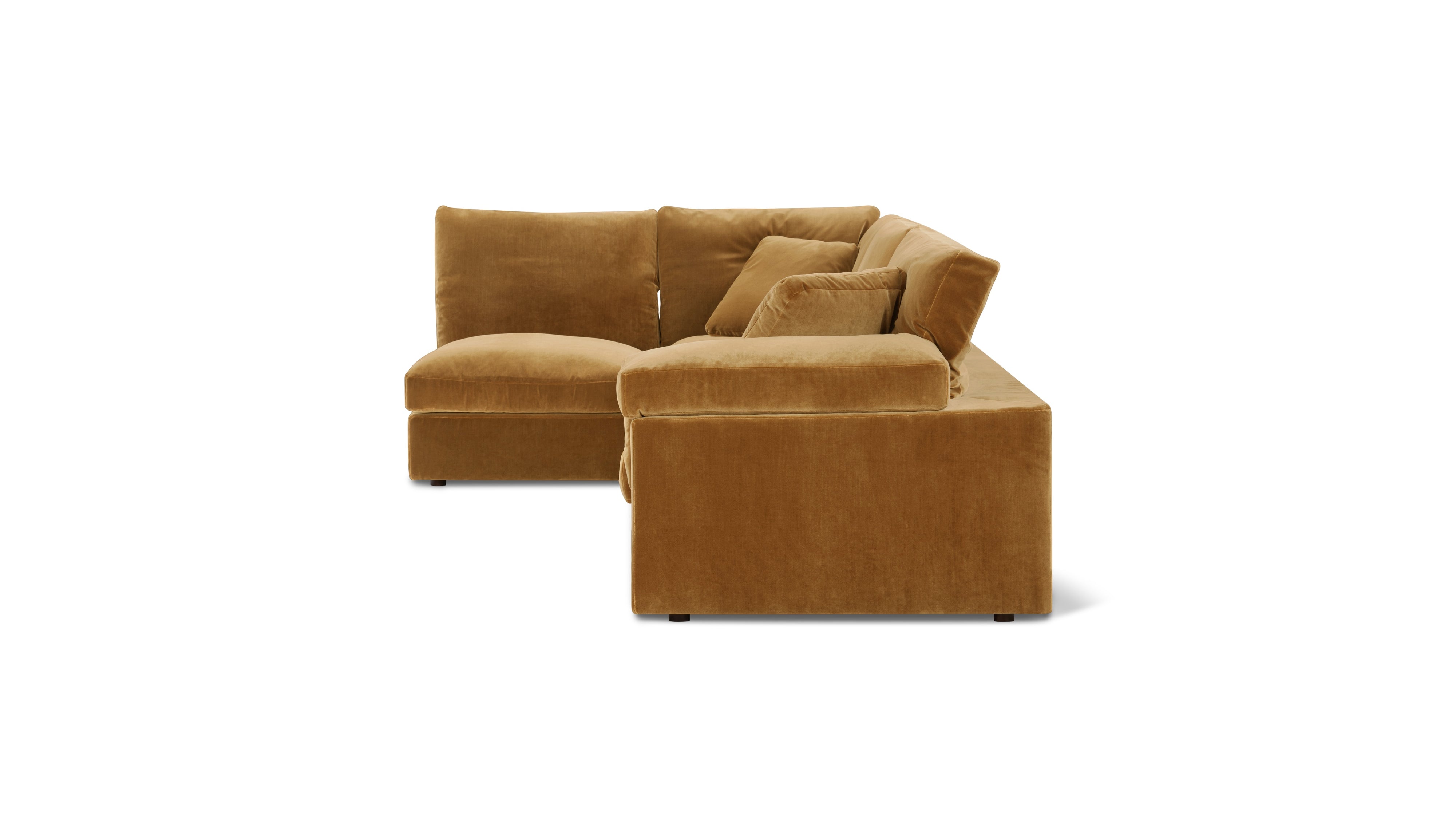 Saddle 4-Piece Modular Sectional Left, Gold