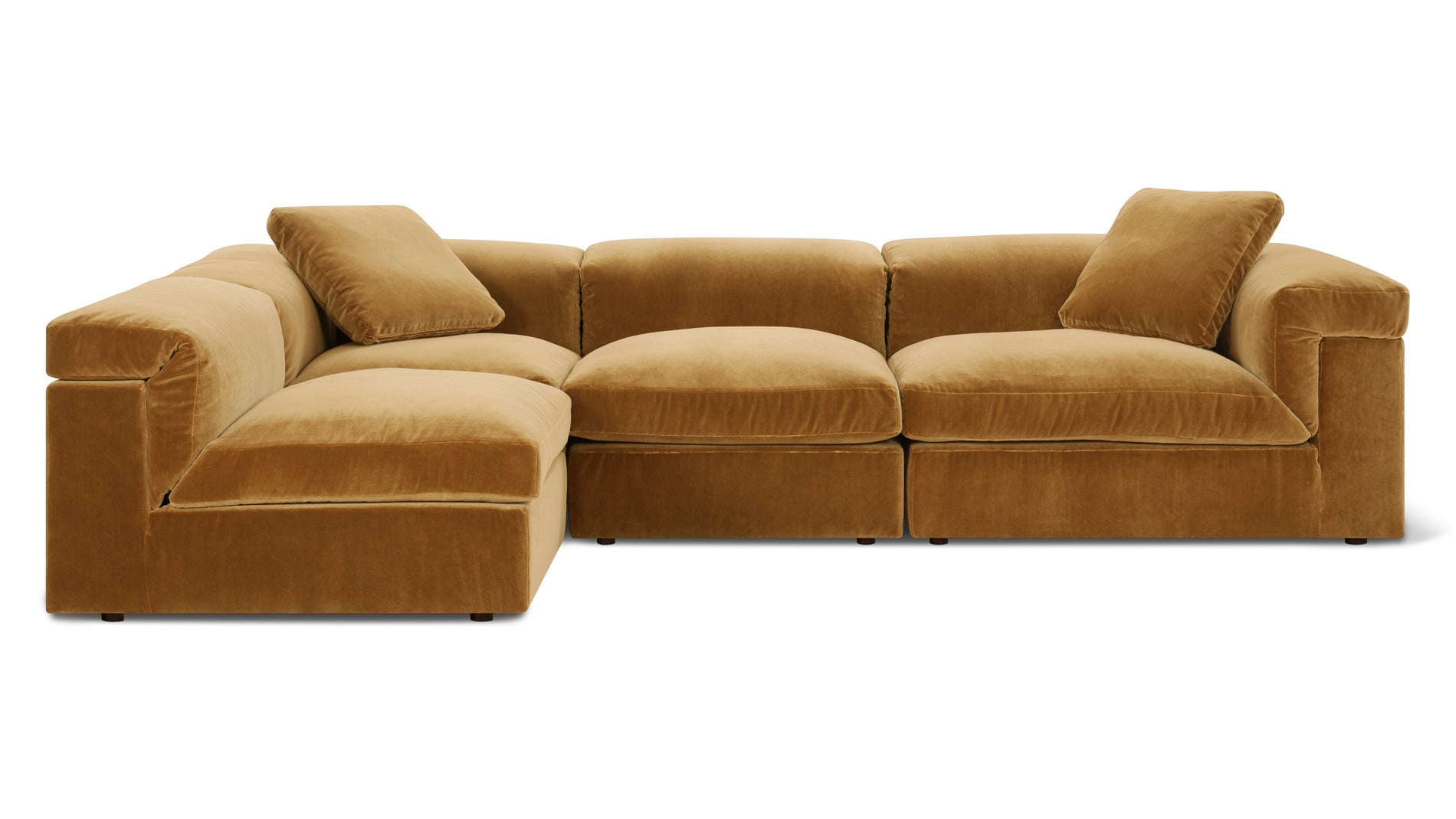 Saddle 4-Piece Modular Sectional Left, Gold_image