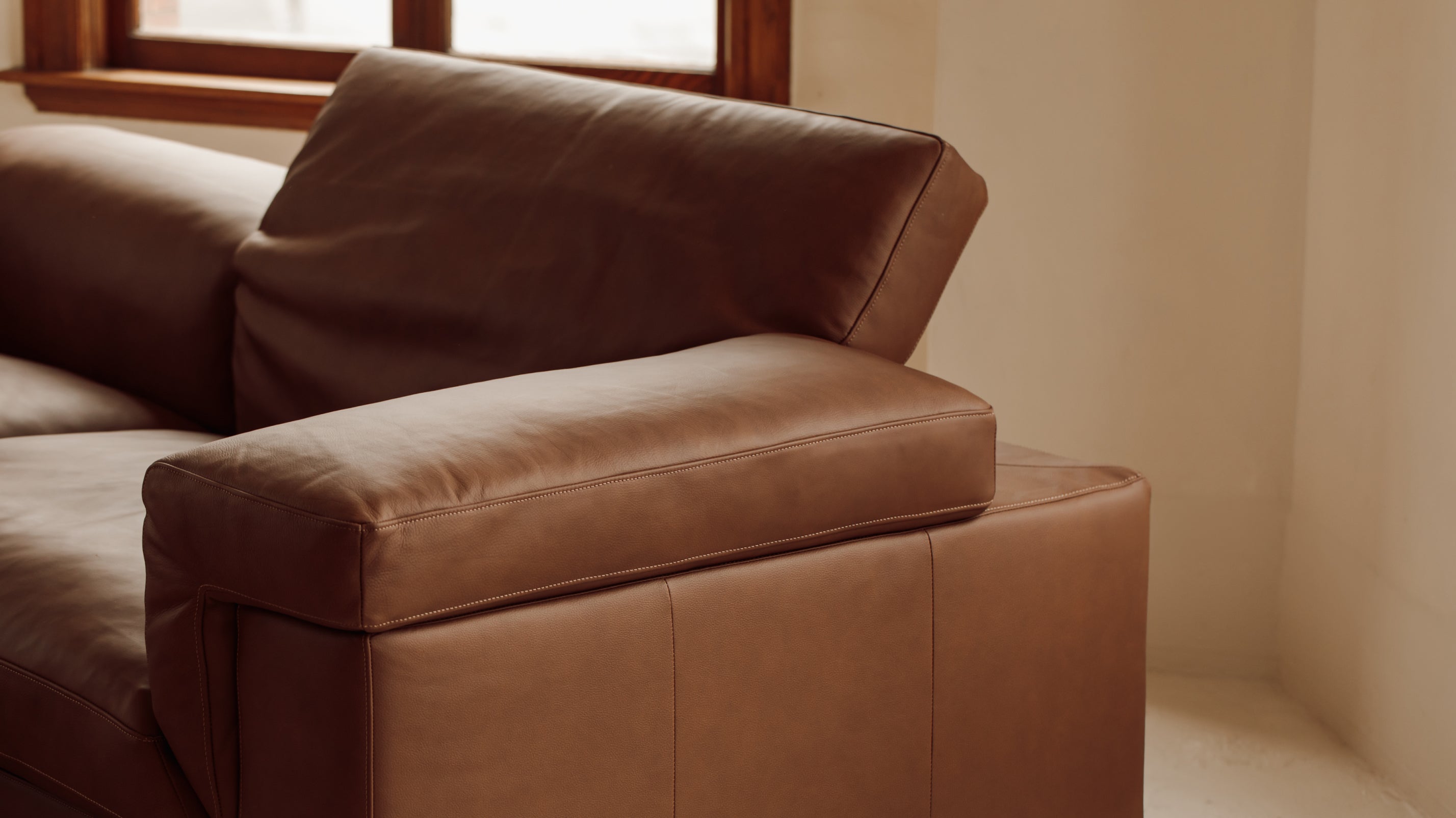 Saddle 4-Piece Modular Sectional Left, Bourbon