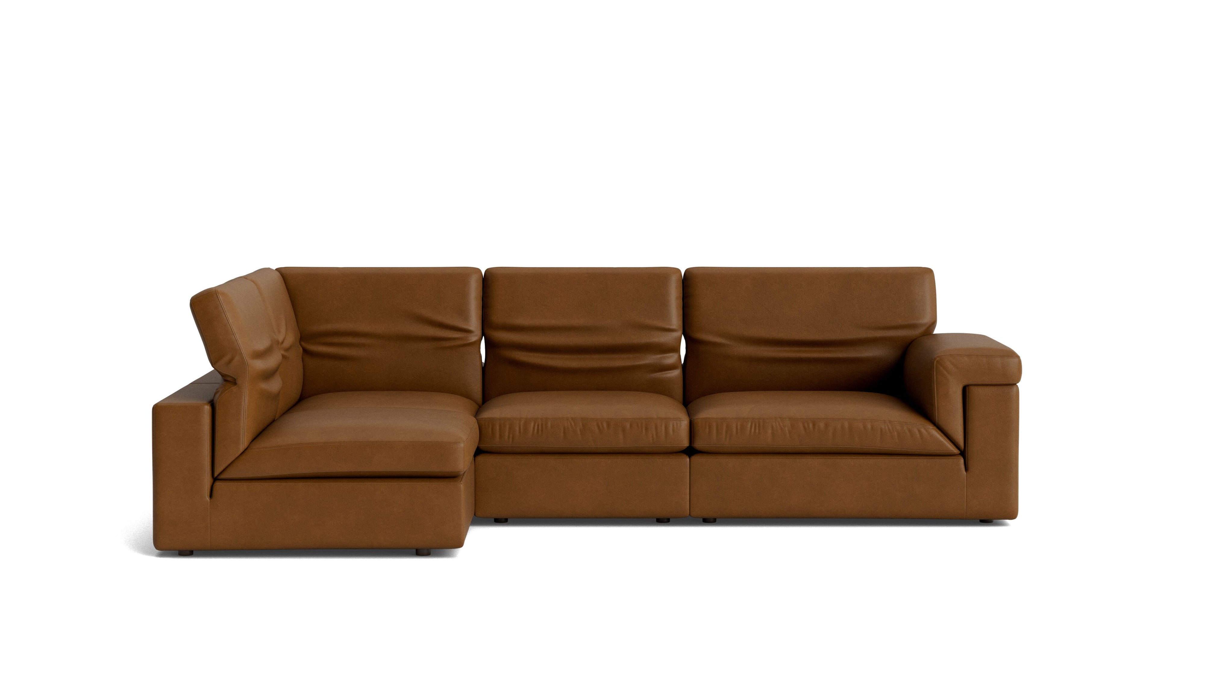 Saddle 4-Piece Modular Sectional Left, Bourbon