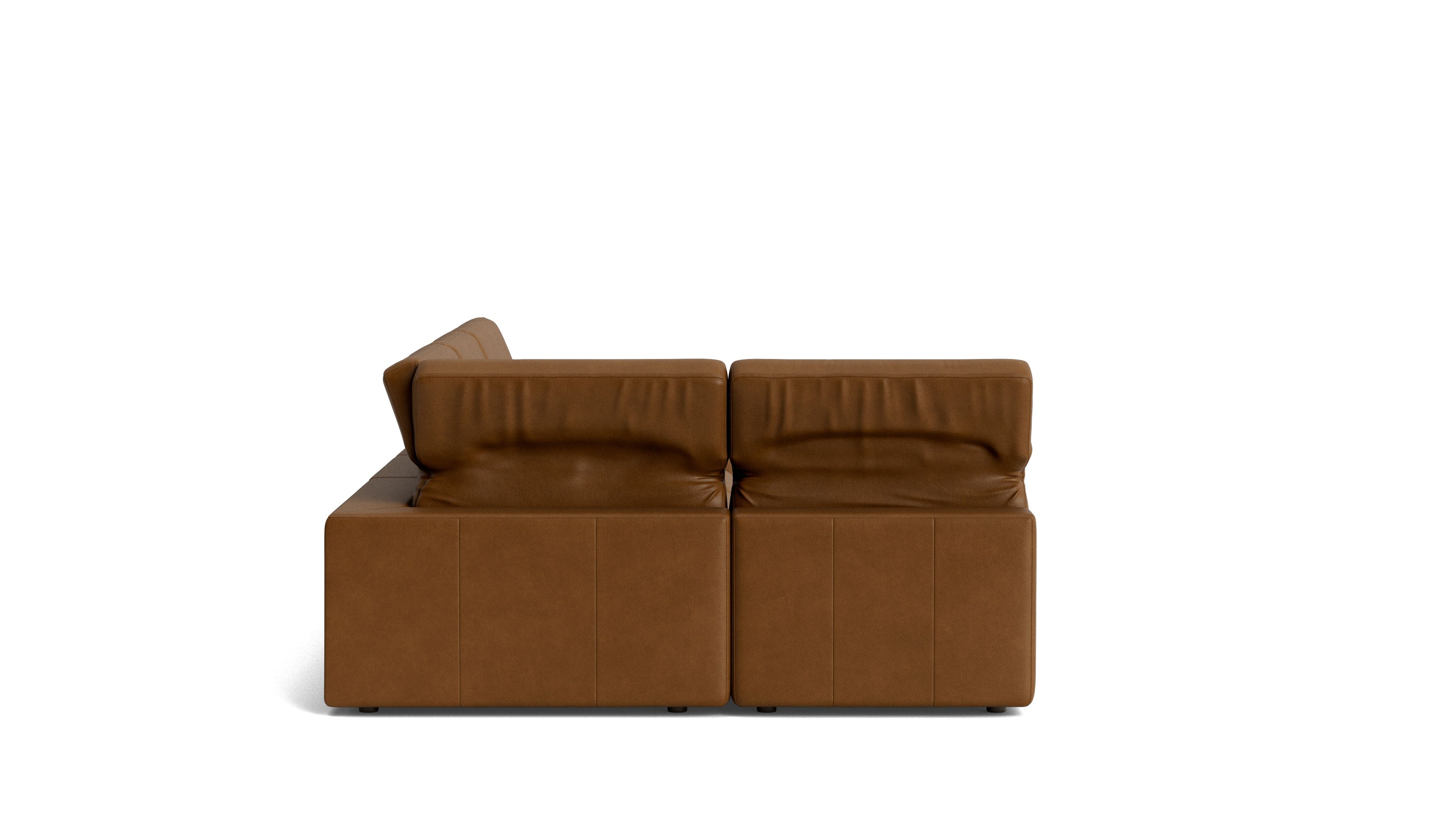 Saddle 4-Piece Modular Sectional Left, Bourbon
