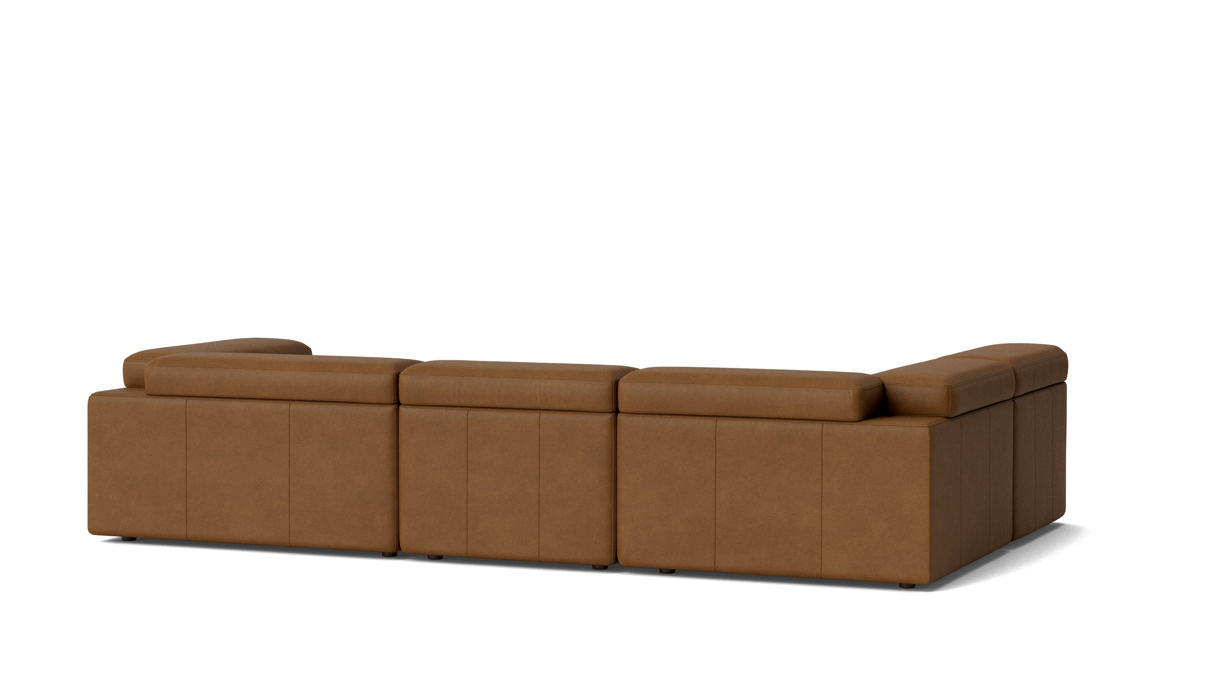 Saddle 4-Piece Modular Sectional Left, Bourbon