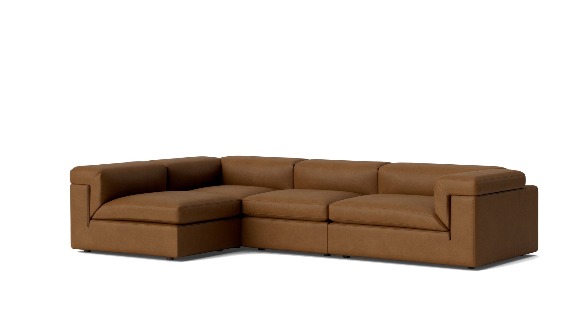 Saddle 4-Piece Modular Sectional Left, Bourbon_image