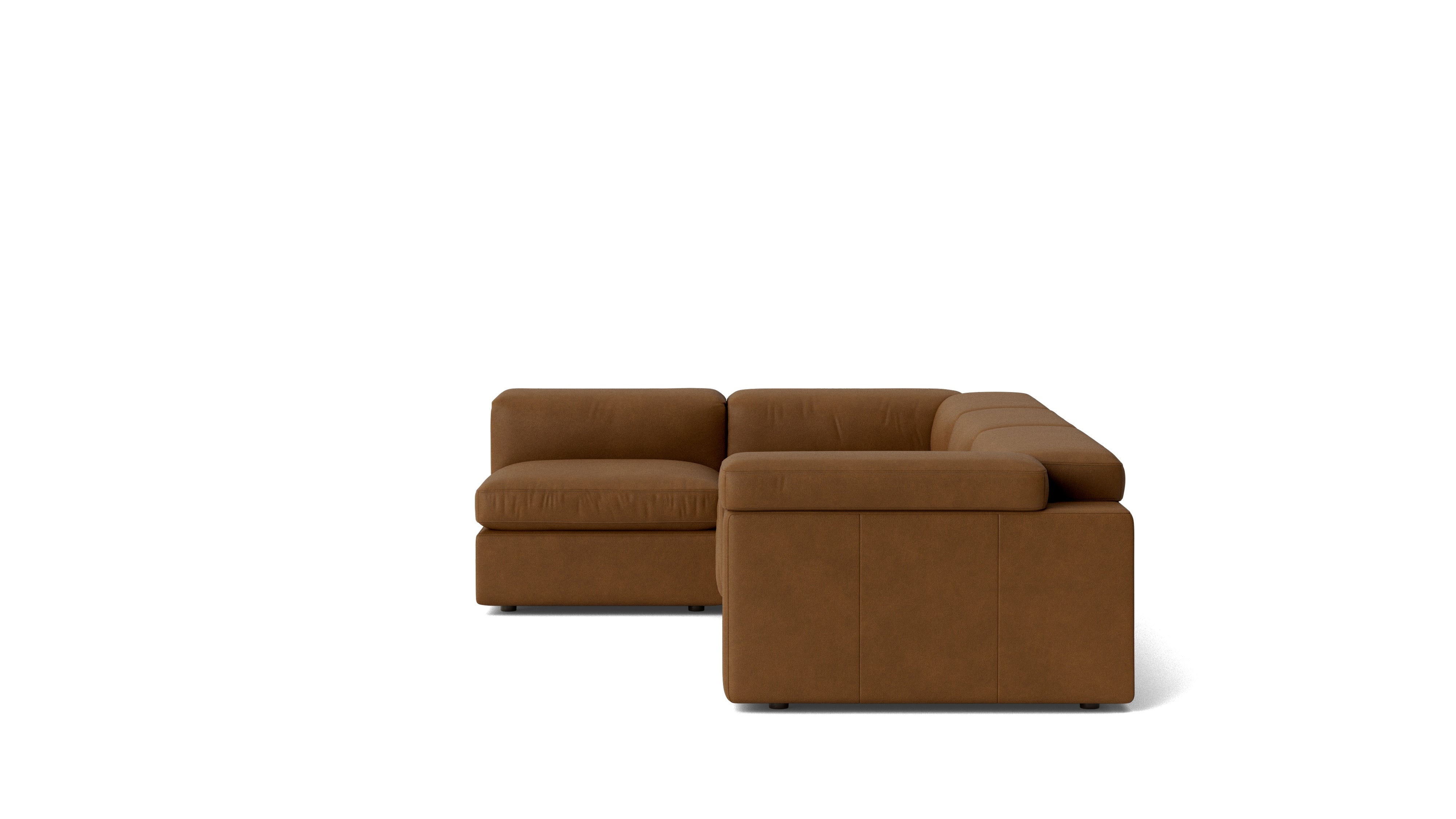 Saddle 4-Piece Modular Sectional Left, Bourbon