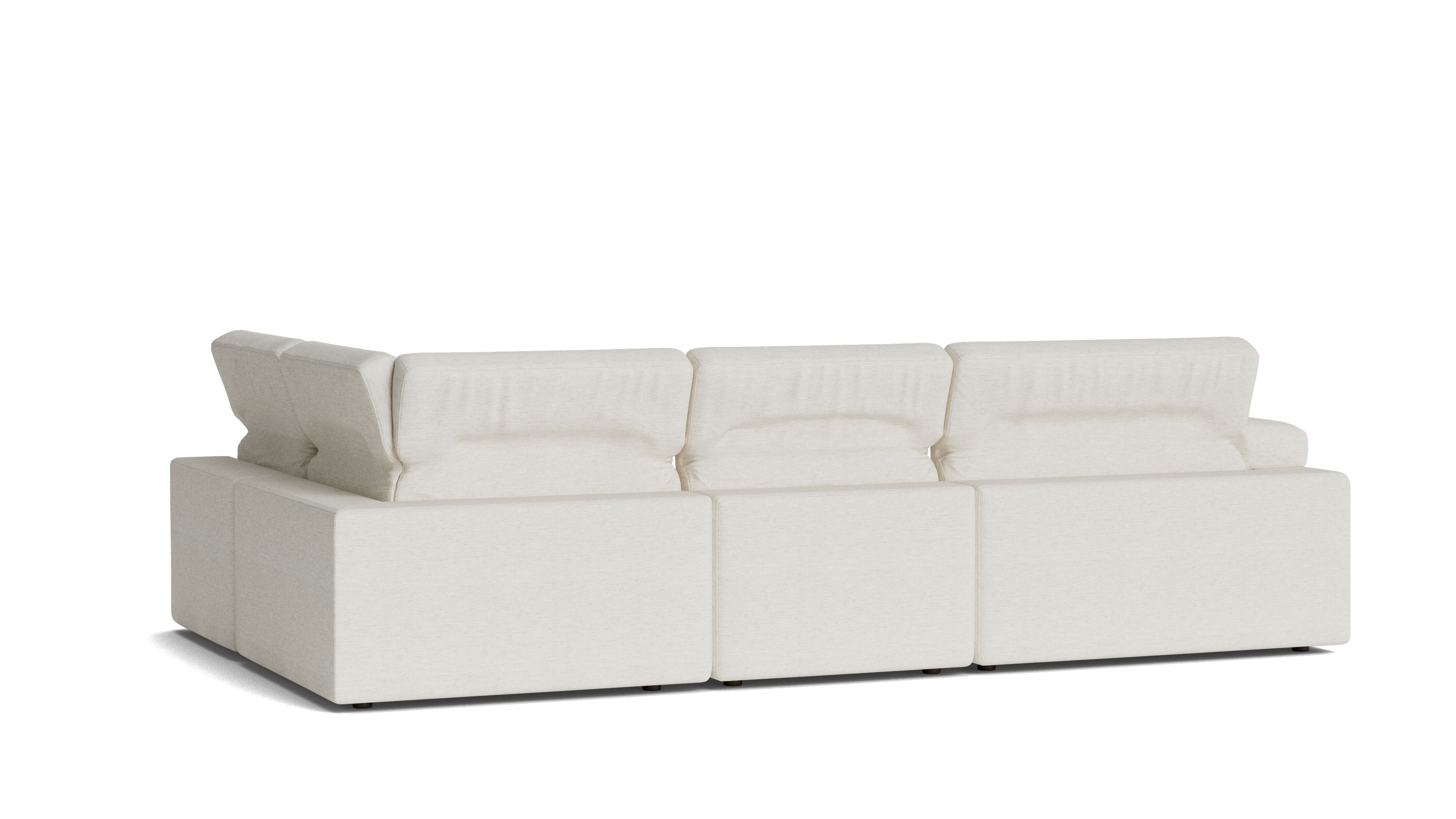 Saddle 4-Piece Modular Sectional Right, Nomad Snow