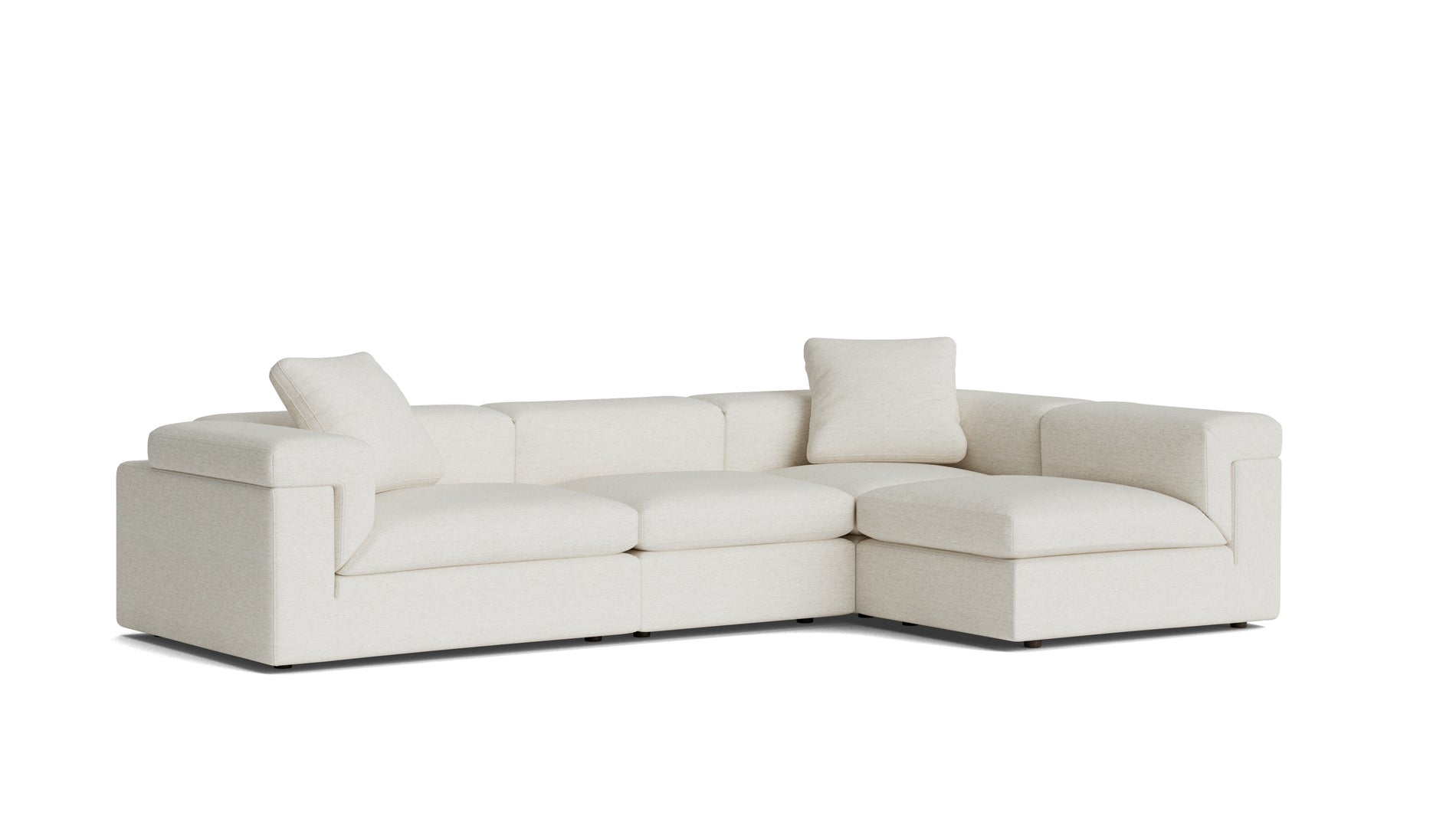 Saddle 4-Piece Modular Sectional Right, Nomad Snow_image