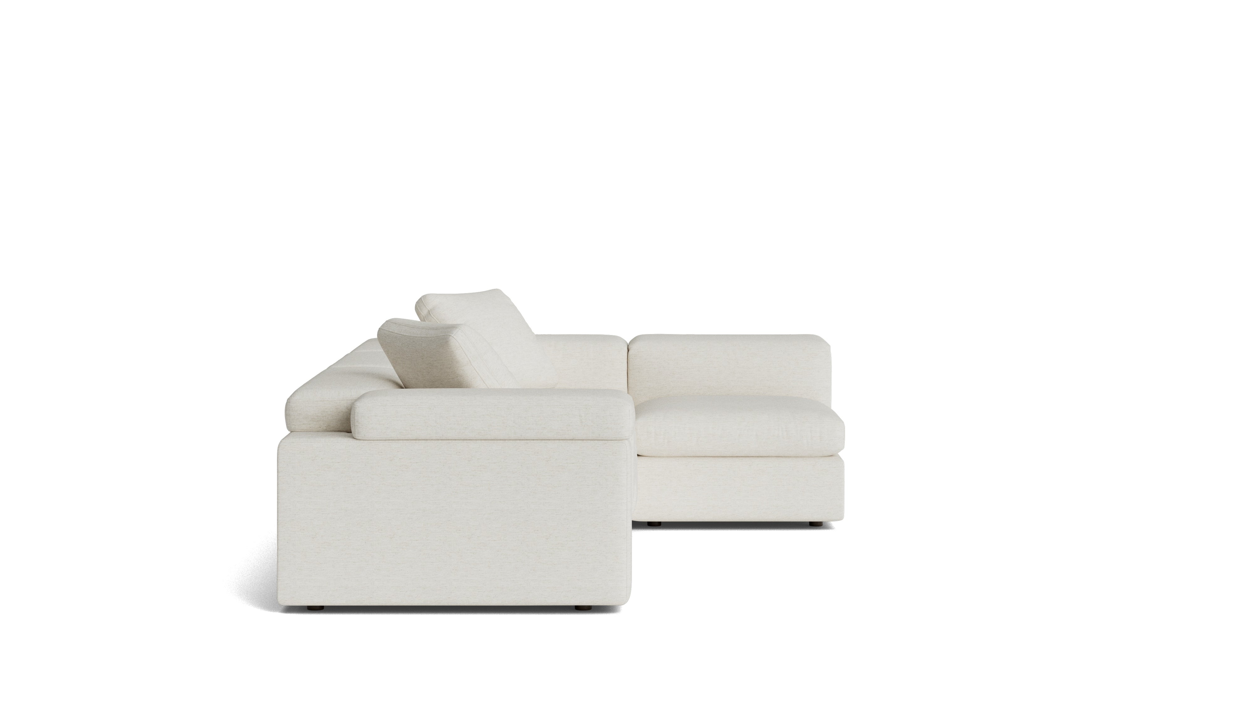 Saddle 4-Piece Modular Sectional Right, Nomad Snow