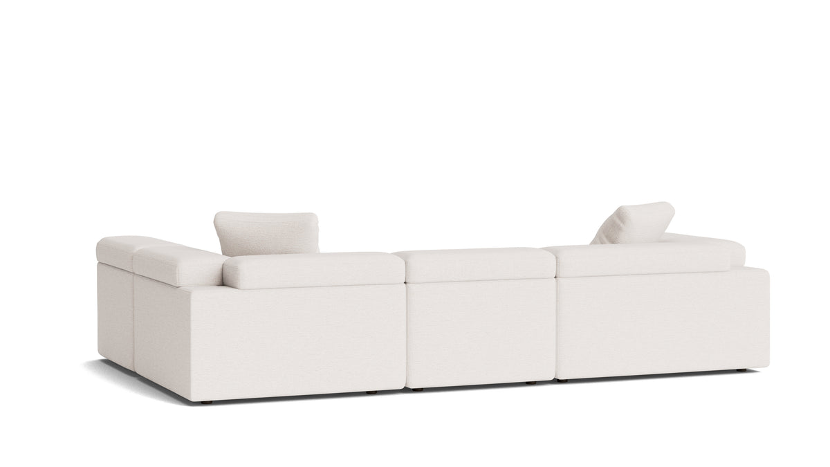 Saddle 4-Piece Modular Sectional Right, Nomad Snow